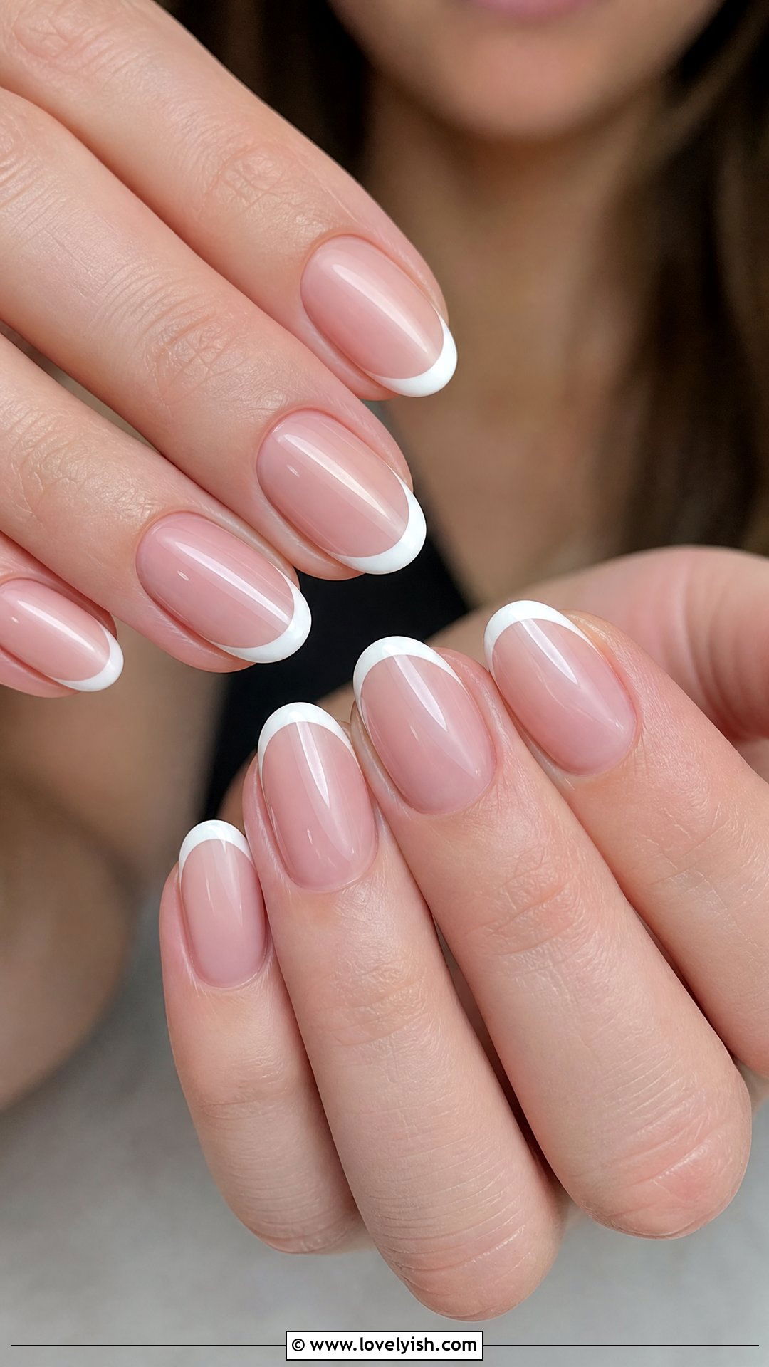Classic French Tip Round Nails - 50 round nails - 50 round nails