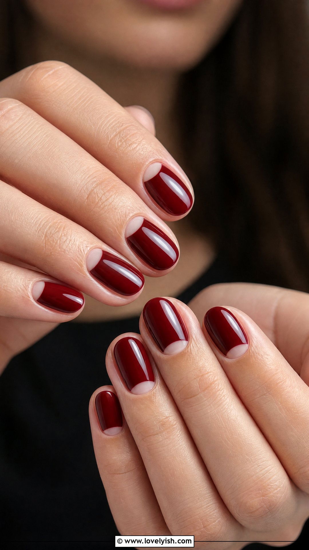Classic Half Moon Manicure - 35 nail art for beginners - 35 nail art for beginners
