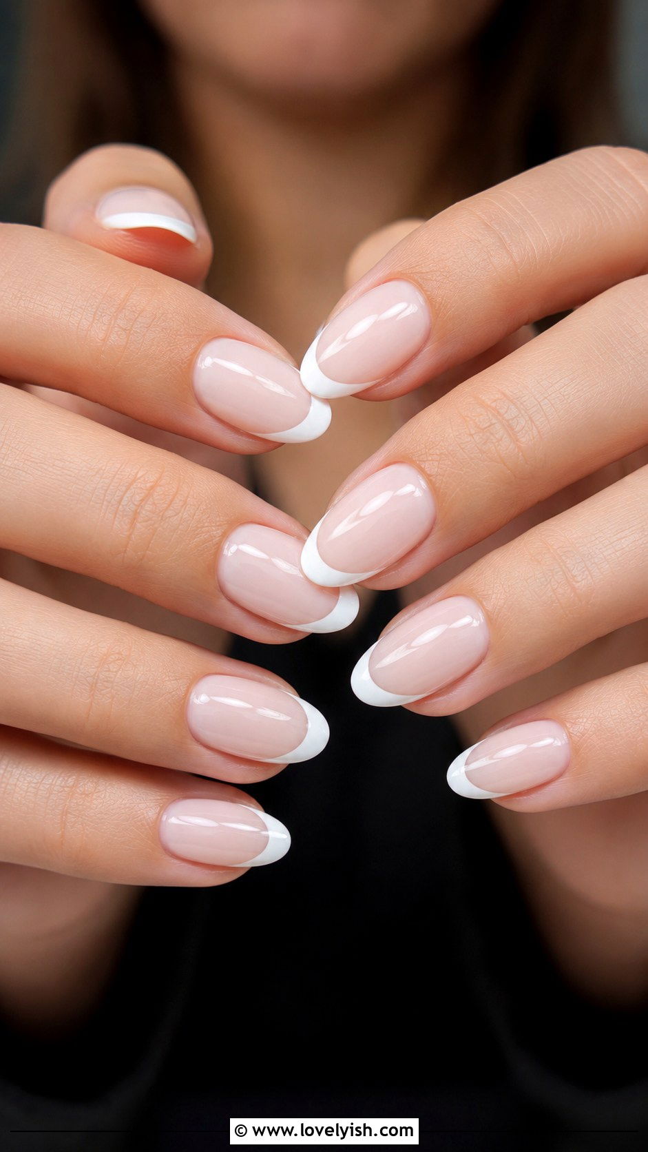 Classic Milky White French Manicure - 50 preppy nails - 50 preppy nails