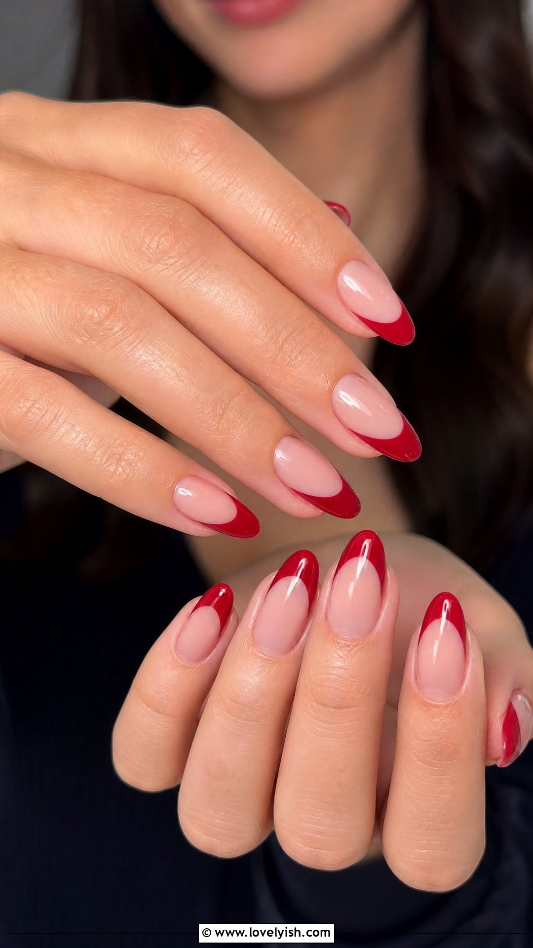 Classic Red French Builder Gel Nails - 50 builder gel nails - 50 builder gel nails