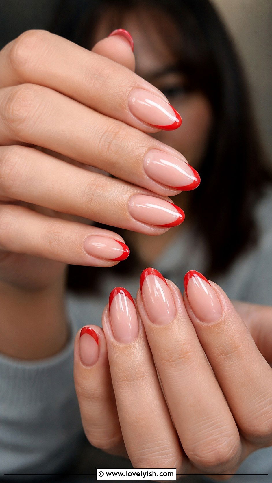Classic Red French Tip Nails - 47 nail inspiration - 47 nail inspiration