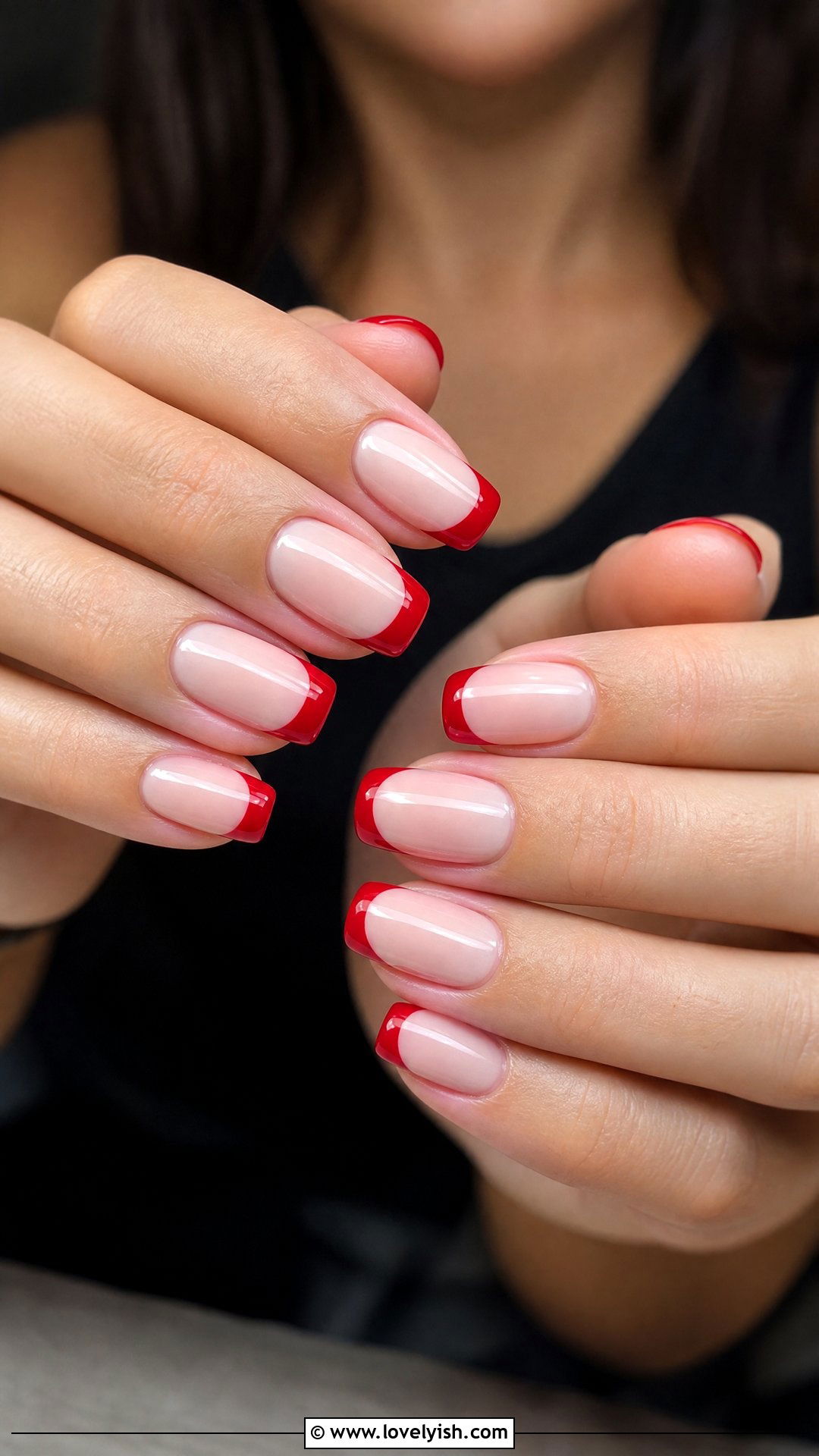 Classic Red French Tip Nails - 50 classic nail designs - 50 classic nail designs