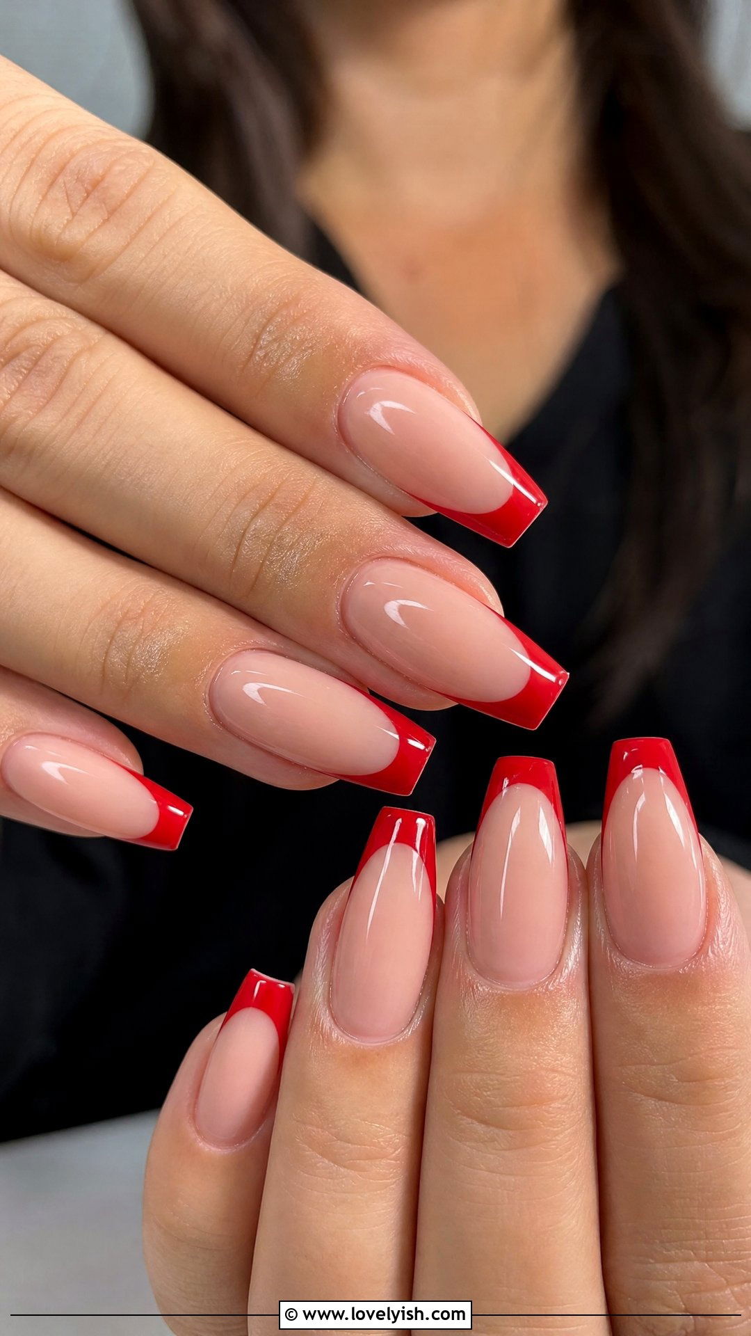 Classic Red French Tip Nails - 50 classy nails - 50 classy nails