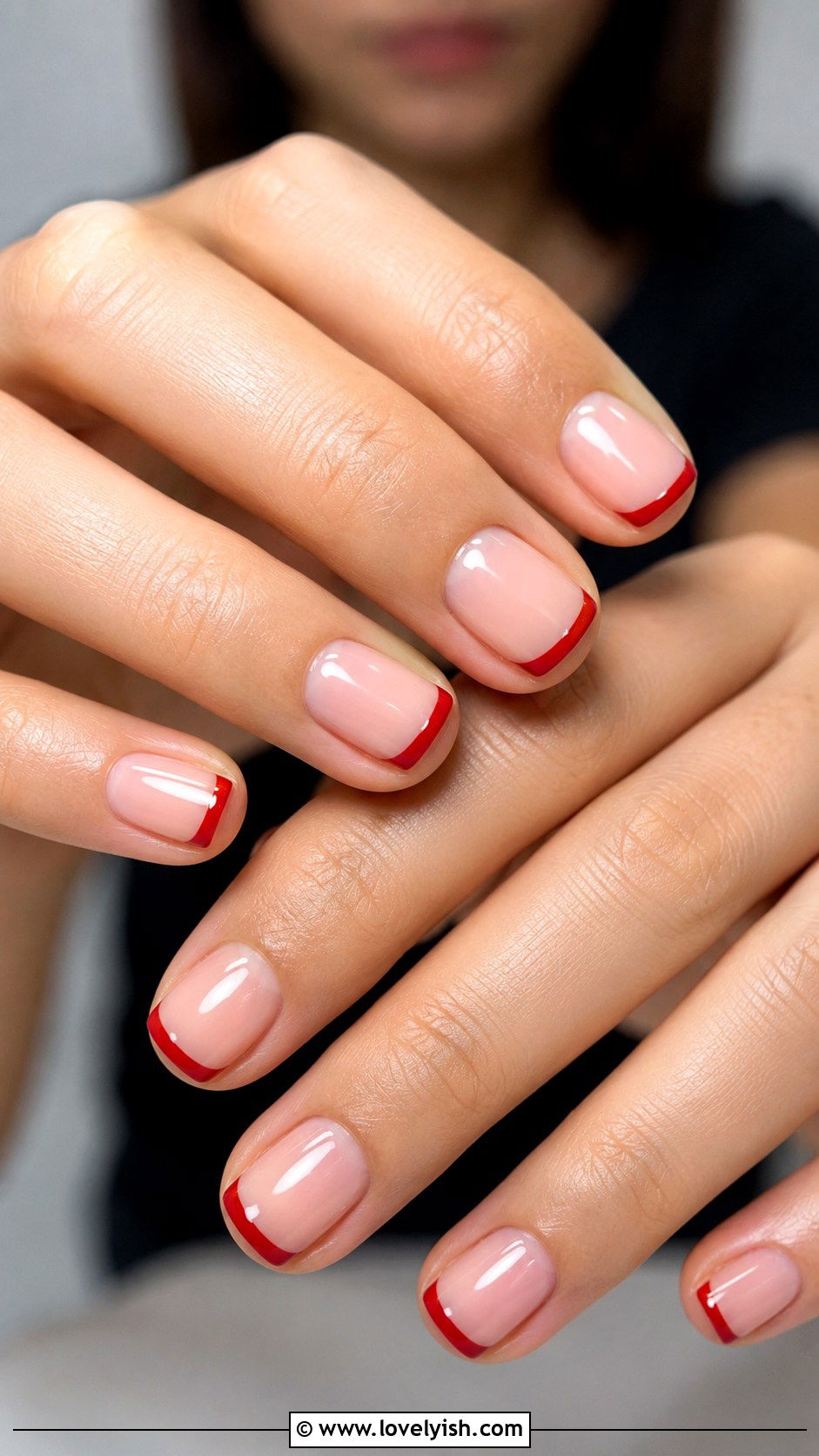 Classic Red French Tip Short Nails - 25 short nails design ideas - 25 short nails design ideas