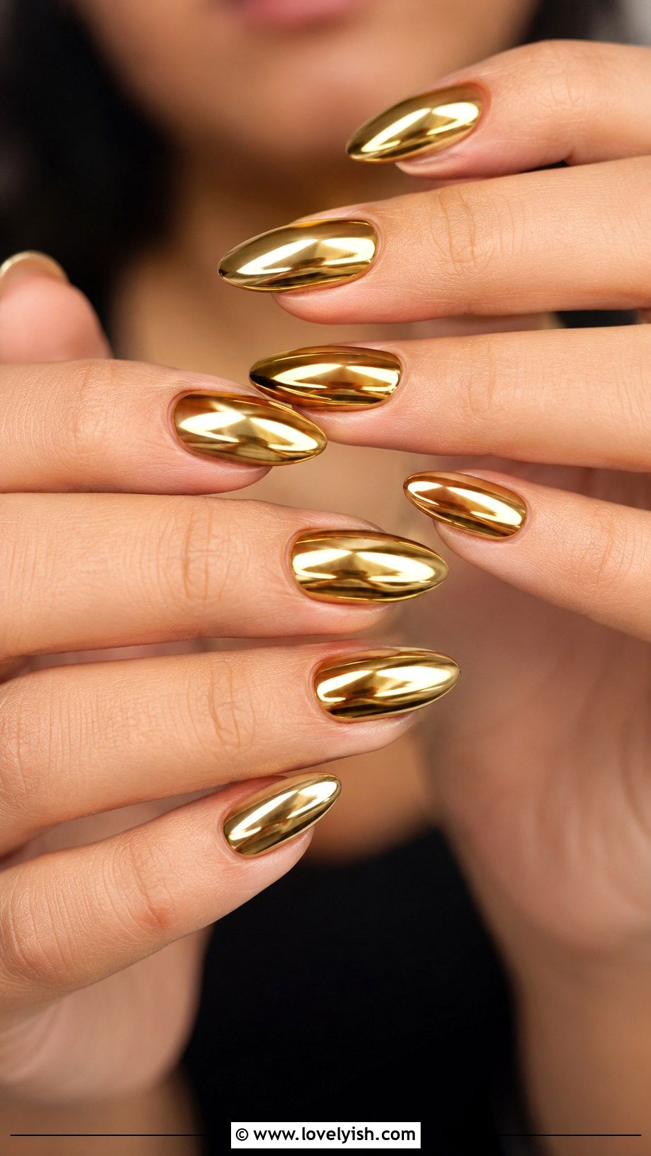 Classic Solid Gold Chrome Nails - 50 gold chrome nails - 50 gold chrome nails