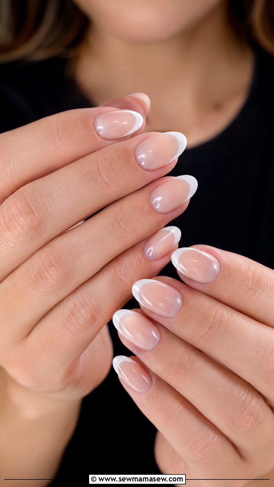 Classic White French Tip Gel Nails - 50 gel polish - 50 gel polish