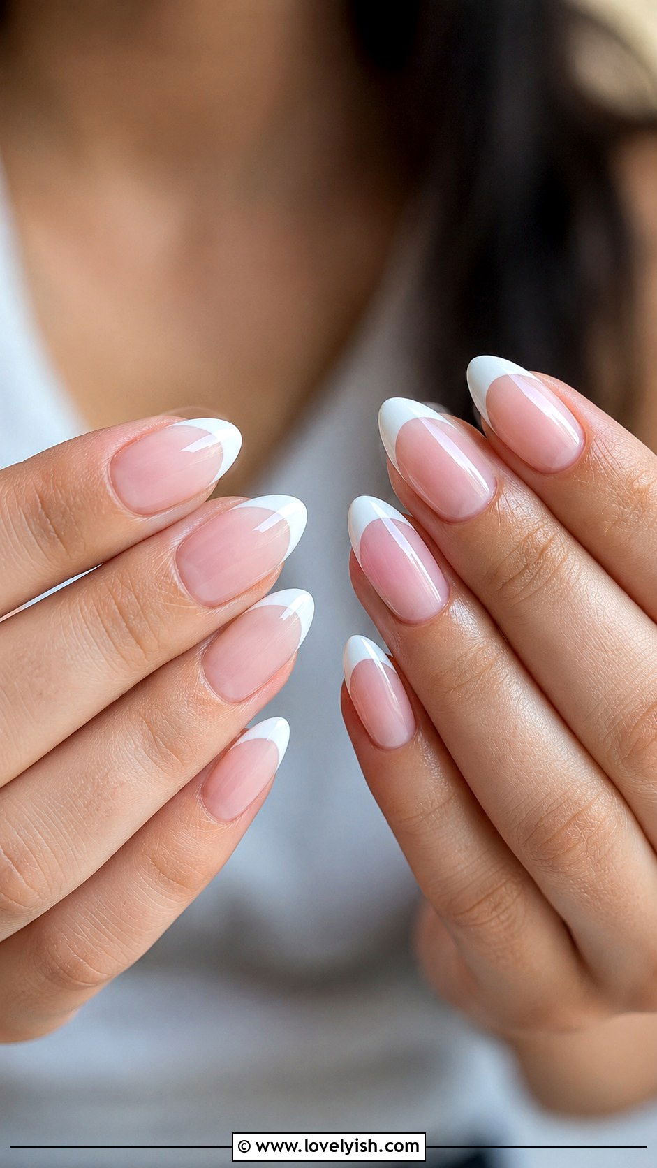 Classic White French Tip Nails - 40 nail design template - 40 nail design template