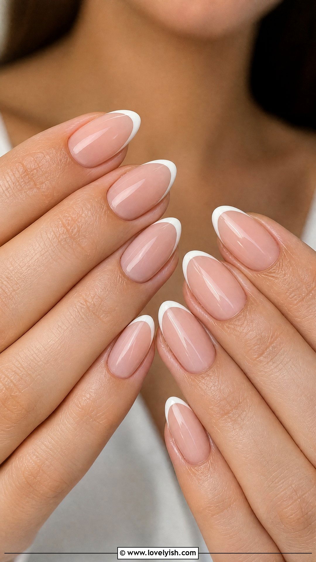 Classic White French Tip Nails - 50 simple nail art - 50 simple nail art