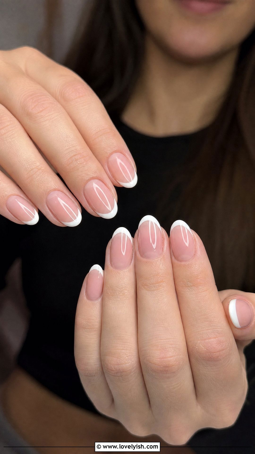 Classic White French Tip Oval Nails - 50 oval nails - 50 oval nails