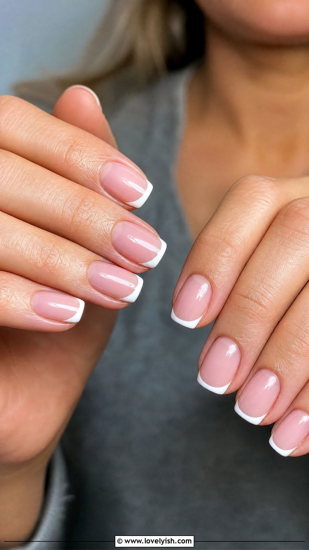 Classic White French Tip Short Acrylic Nails - 50 short acrylic nails - 50 short acrylic nails