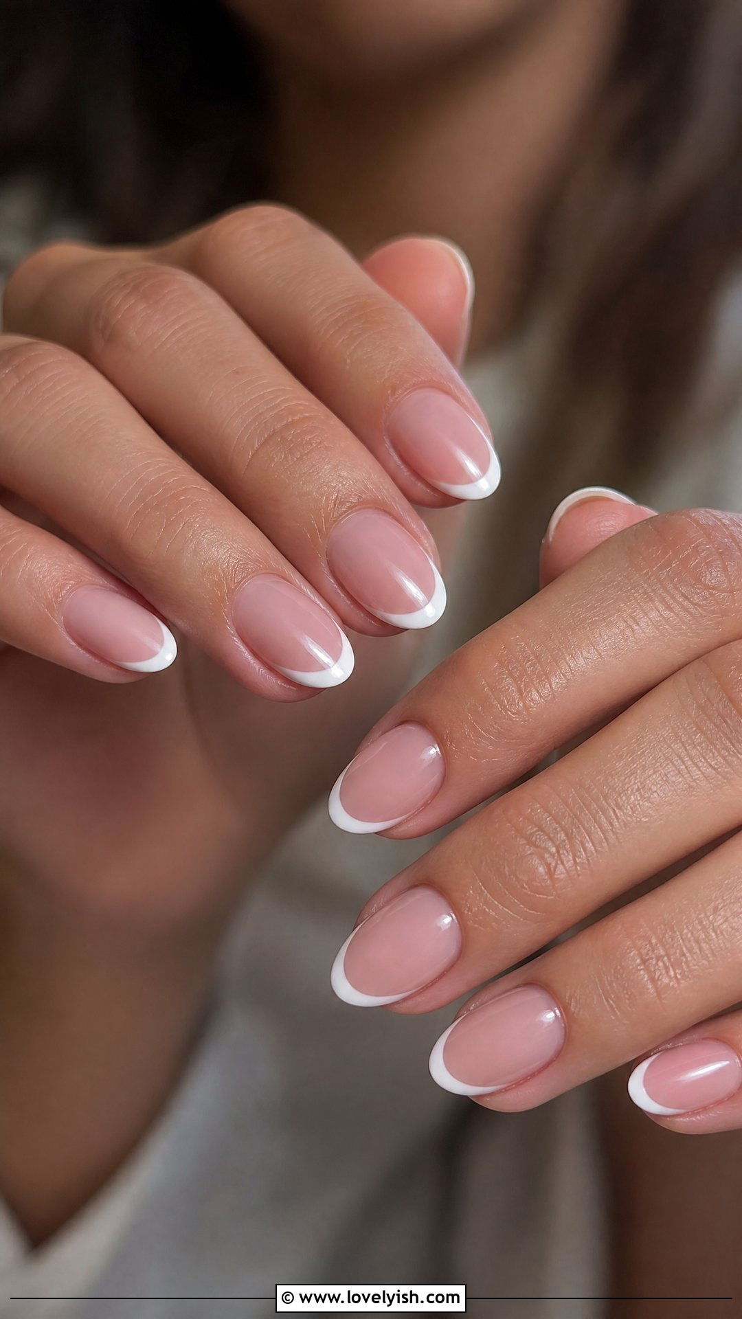 Classic White French Tip Short Almond Nails - 50 short almond nails - 50 short almond nails