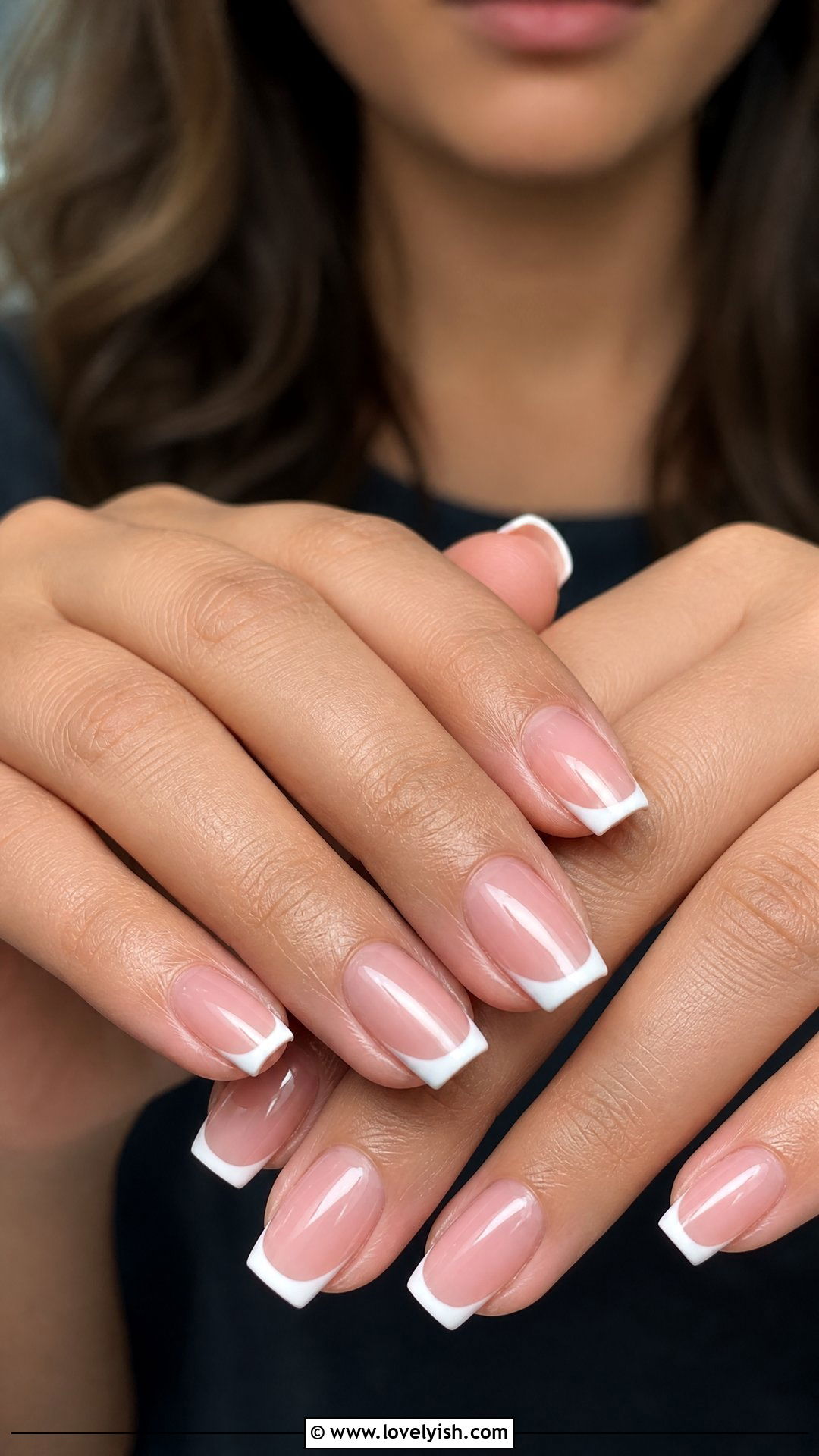 Classic White French Tip Short Coffin Nails - 38 short coffin nail designs - 38 short coffin nail designs