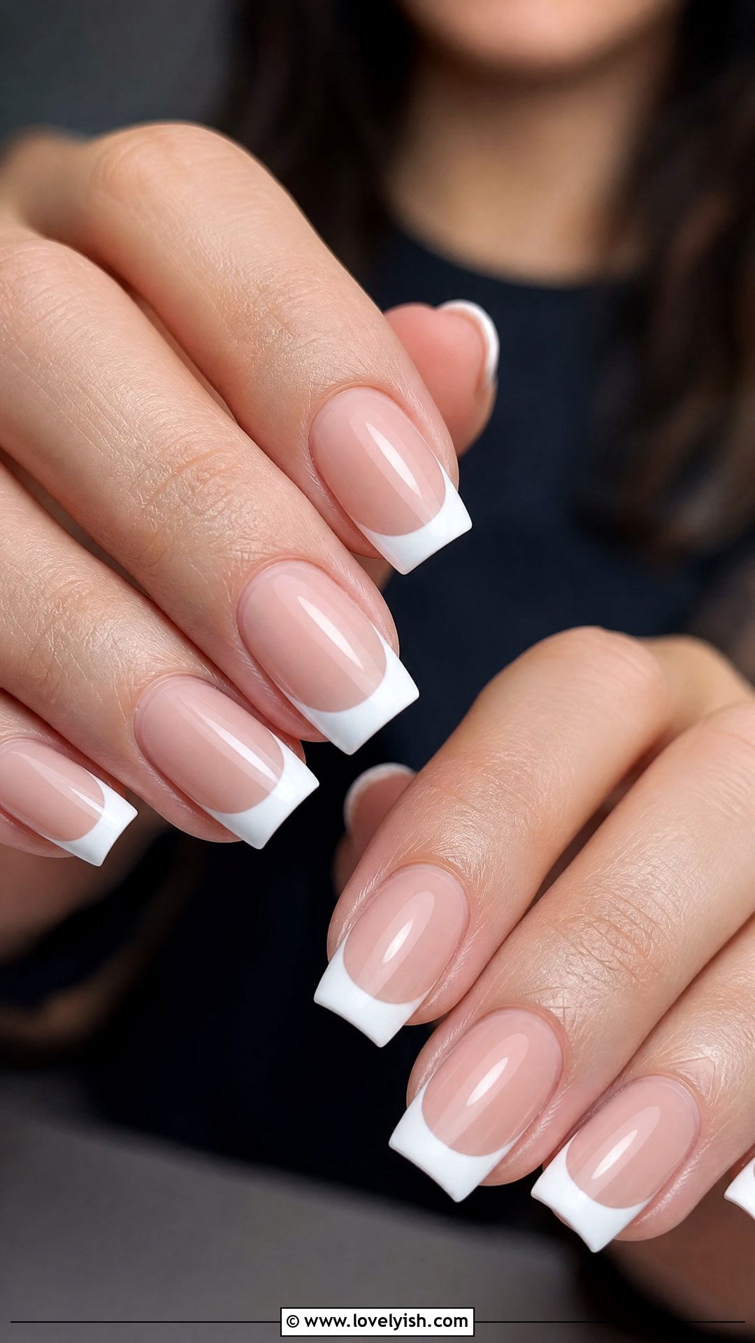 Classic White French Tip Square Nails - 50 square nails - 50 square nails