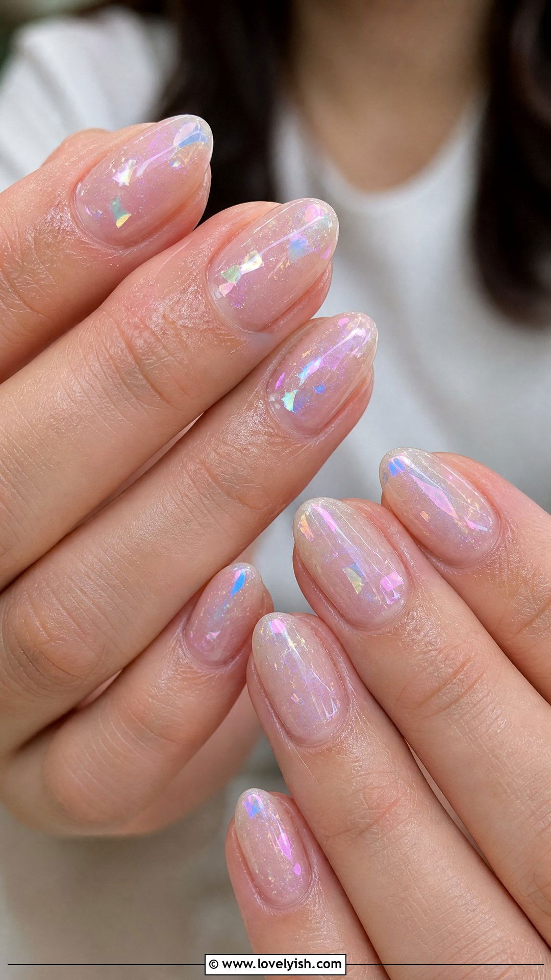 Clear Iridescent Nails - 50 clear nails - 50 clear nails