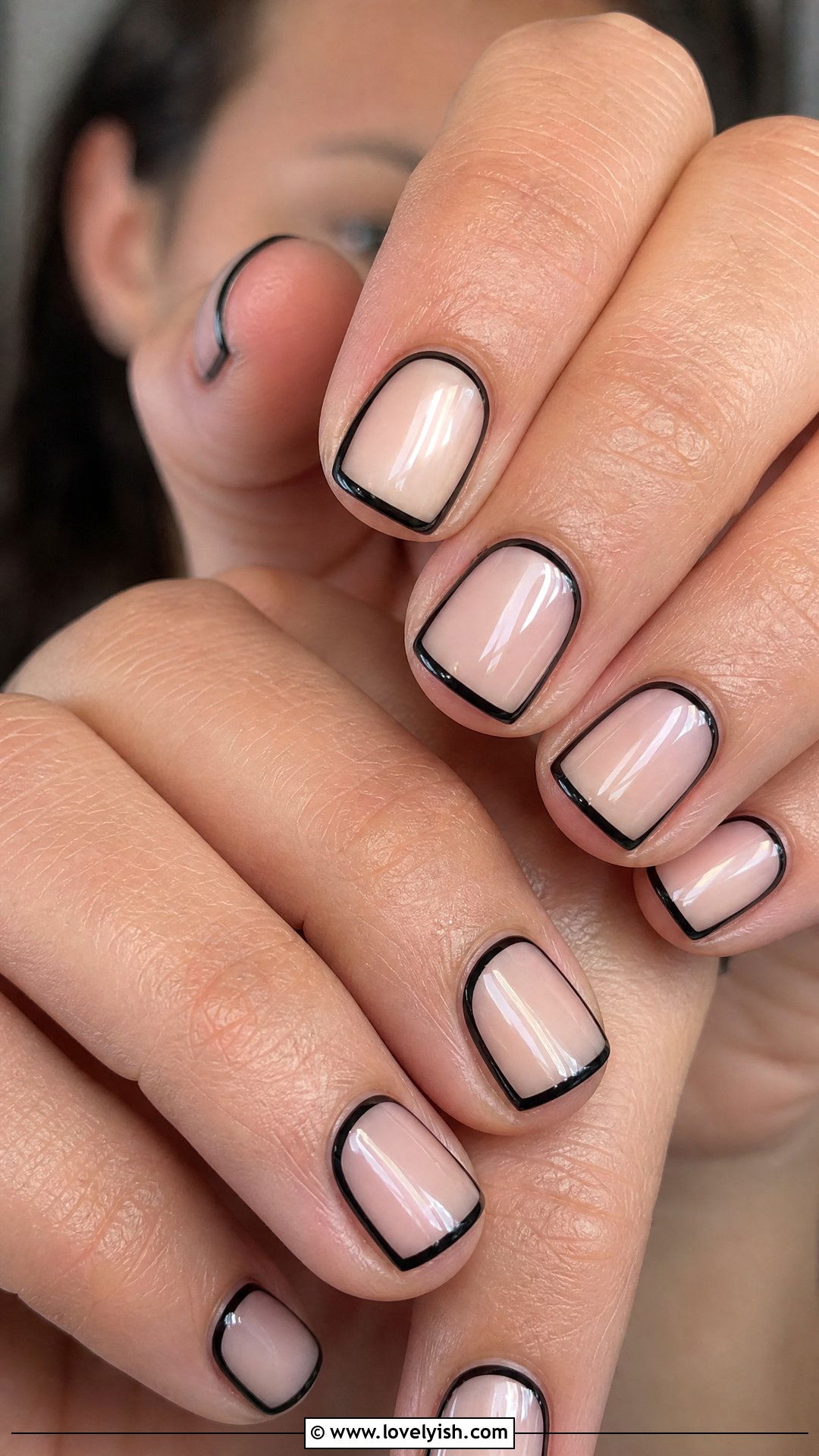 Clear Nails With Black Outline - 50 clear nails - 50 clear nails