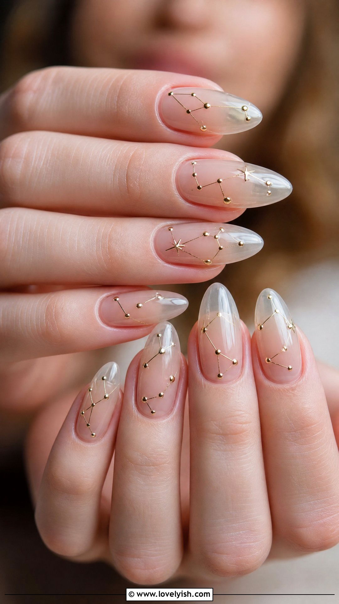 Clear Nails With Constellation Dots - 50 clear nails - 50 clear nails