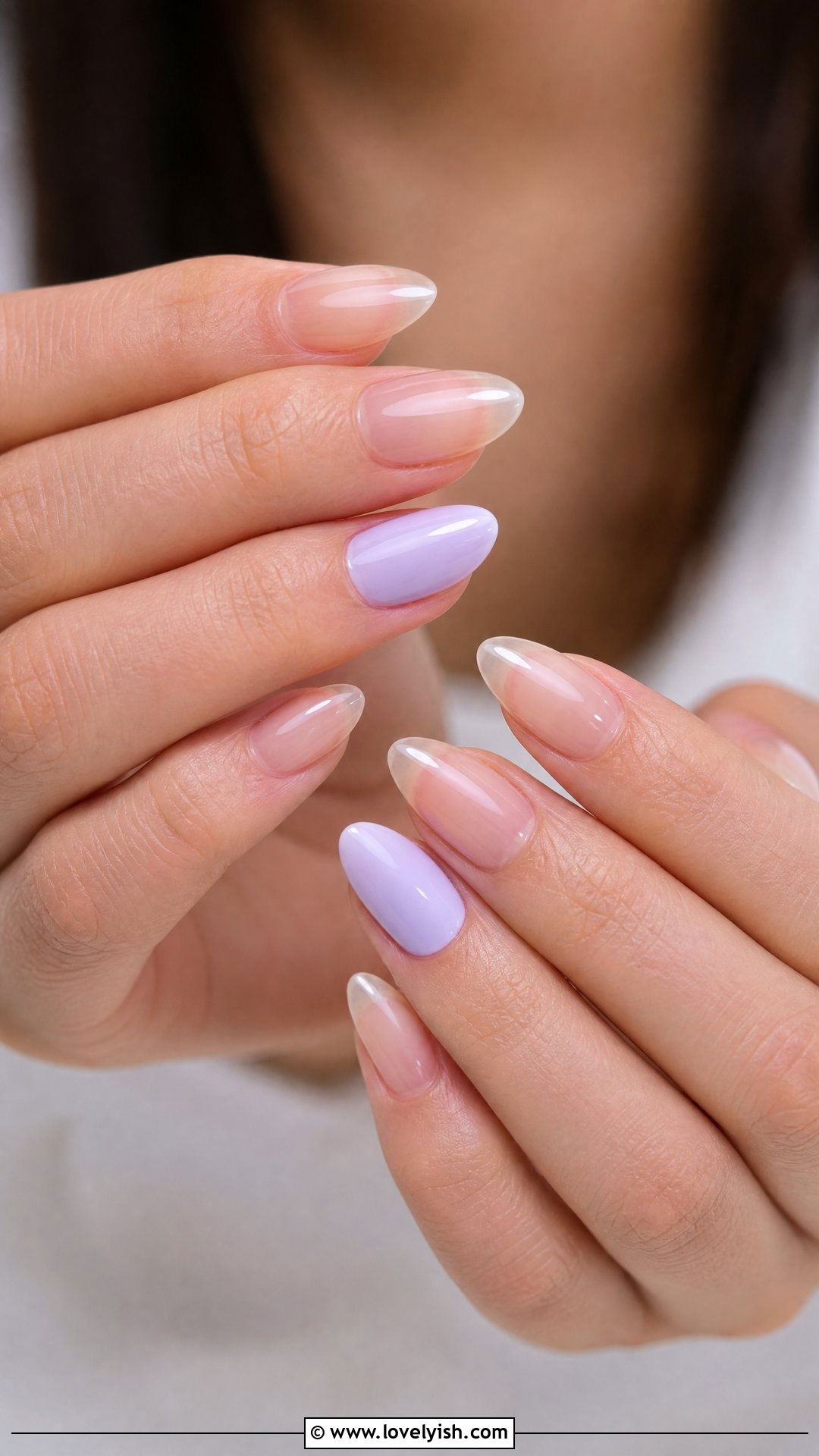 Clear Nails With Lavender Accent - 50 clear nails - 50 clear nails