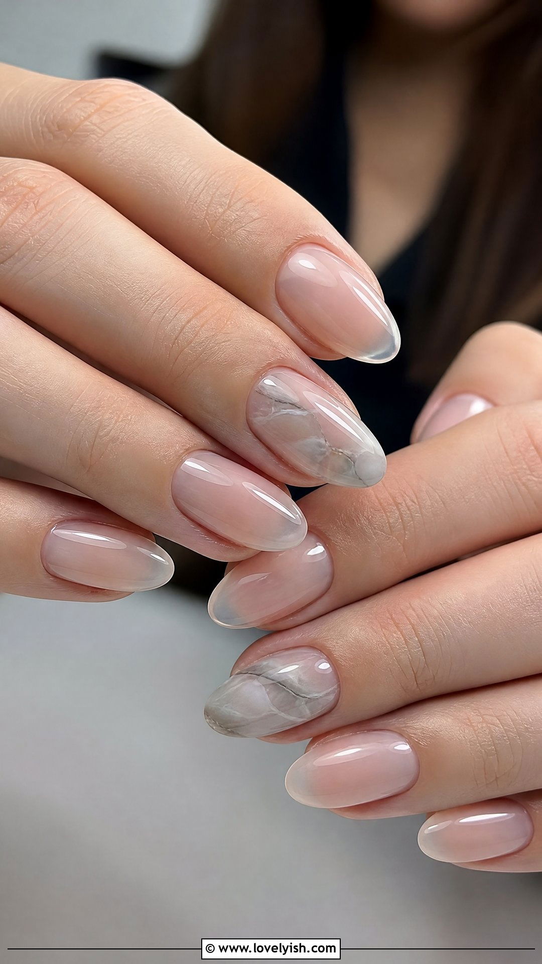 Clear Nails With Marble Accents - 50 clear nails - 50 clear nails