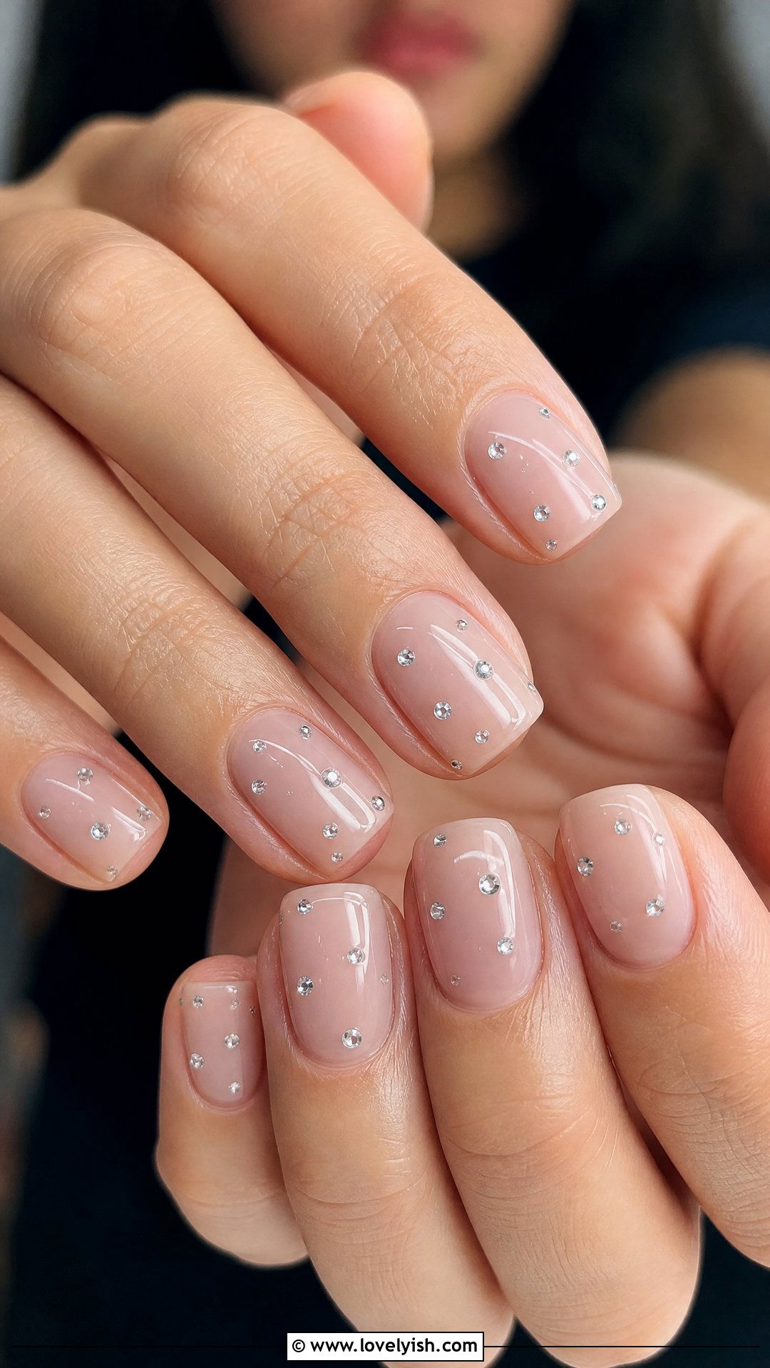 Clear Nails With Micro Rhinestones - 50 clear nails - 50 clear nails
