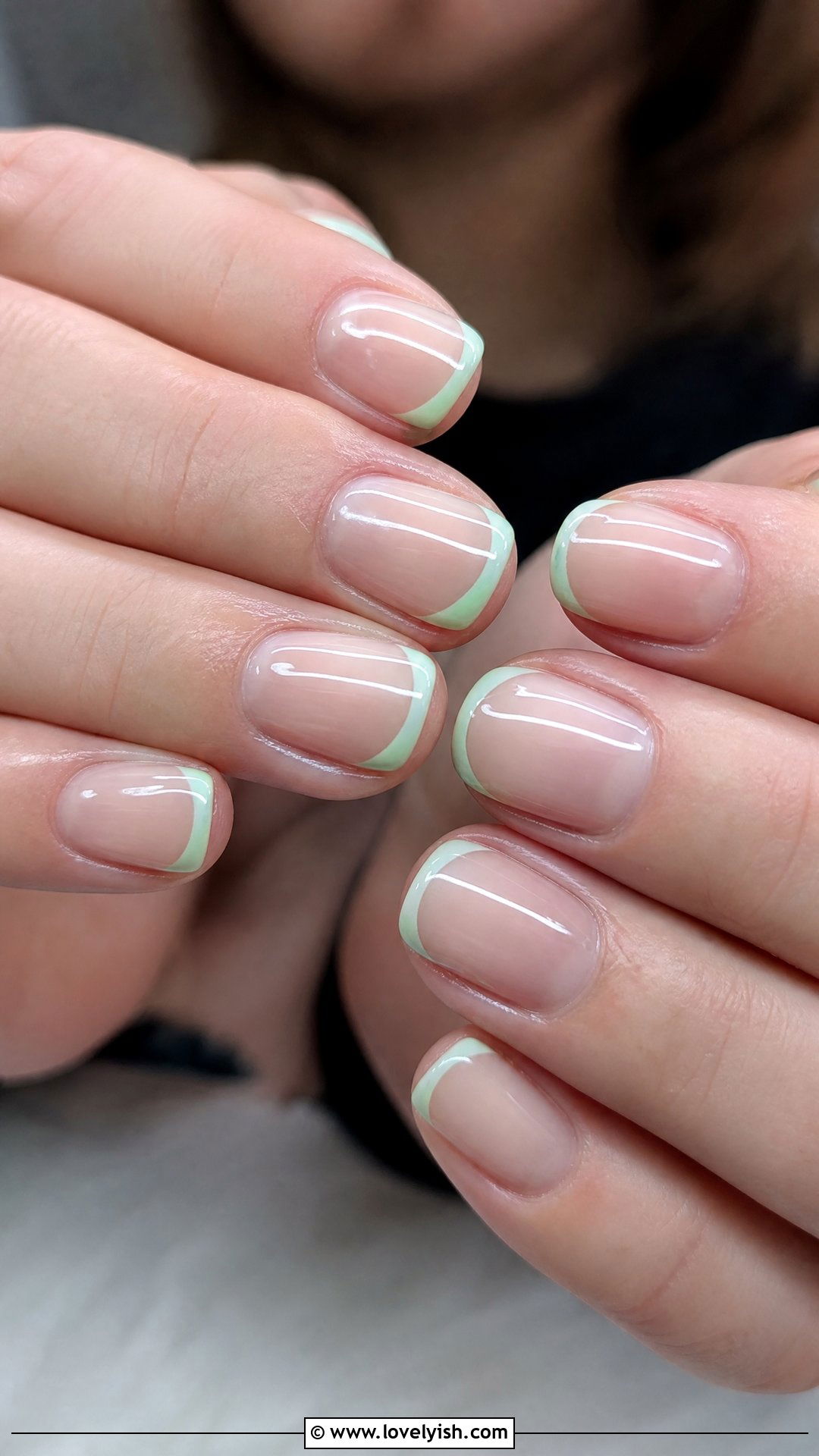 Clear Nails With Mint Tips - 50 clear nails - 50 clear nails