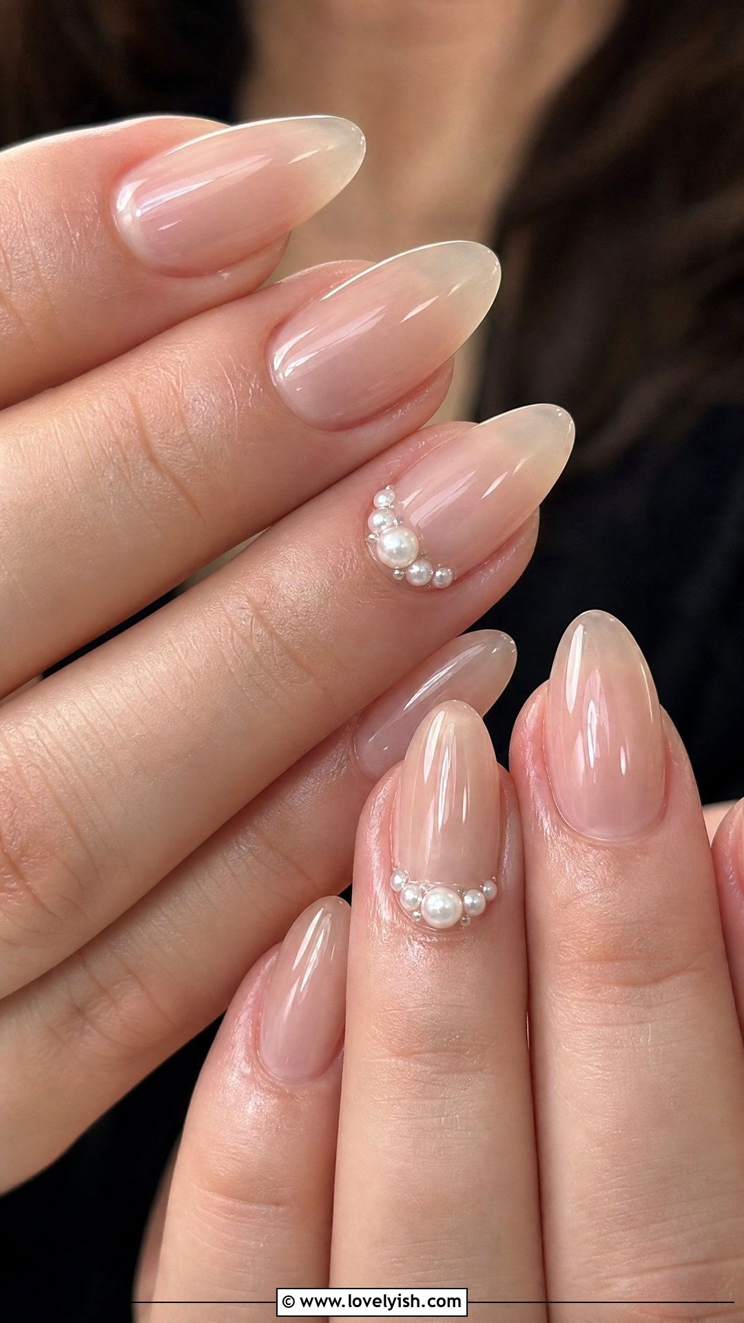 Clear Nails With Pearl Accents - 50 clear nails - 50 clear nails
