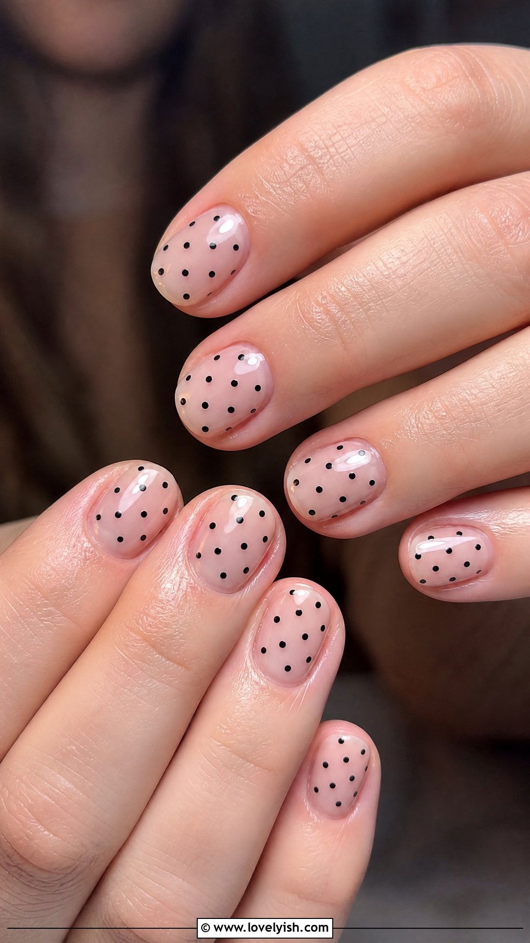 Clear Nails With Polka Dots - 50 clear nails - 50 clear nails