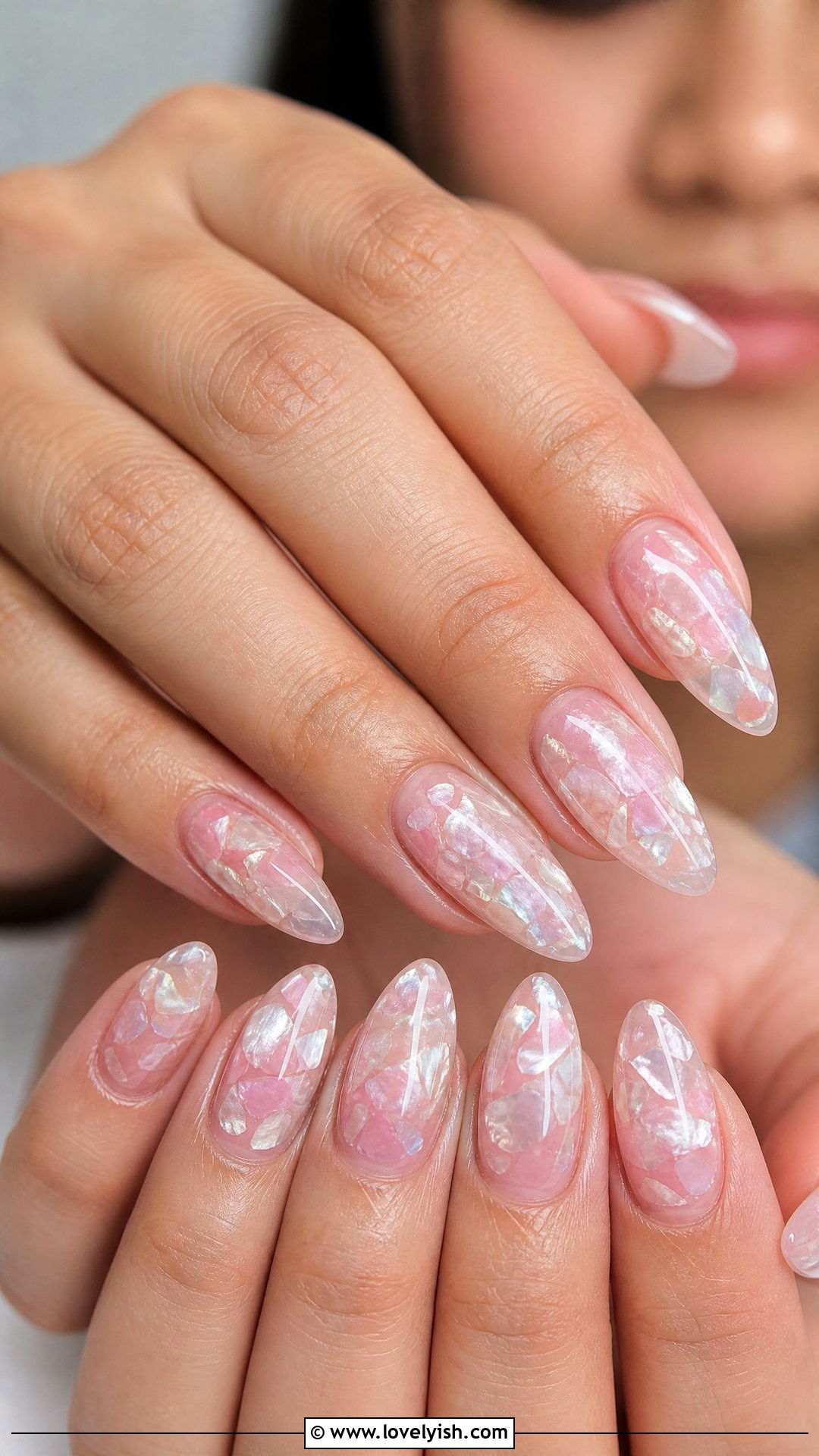 Clear Nails With Shell Inlay - 50 clear nails - 50 clear nails