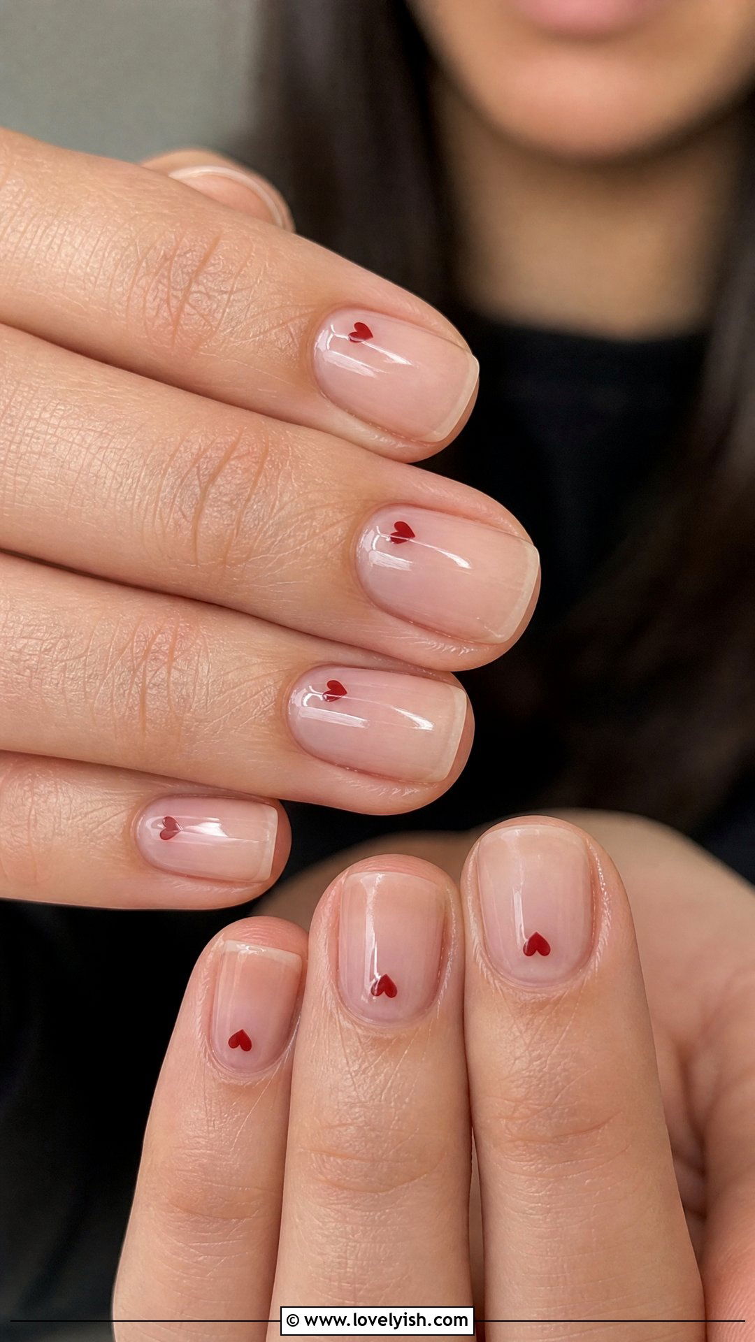 Clear Nails With Tiny Hearts - 50 clear nails - 50 clear nails