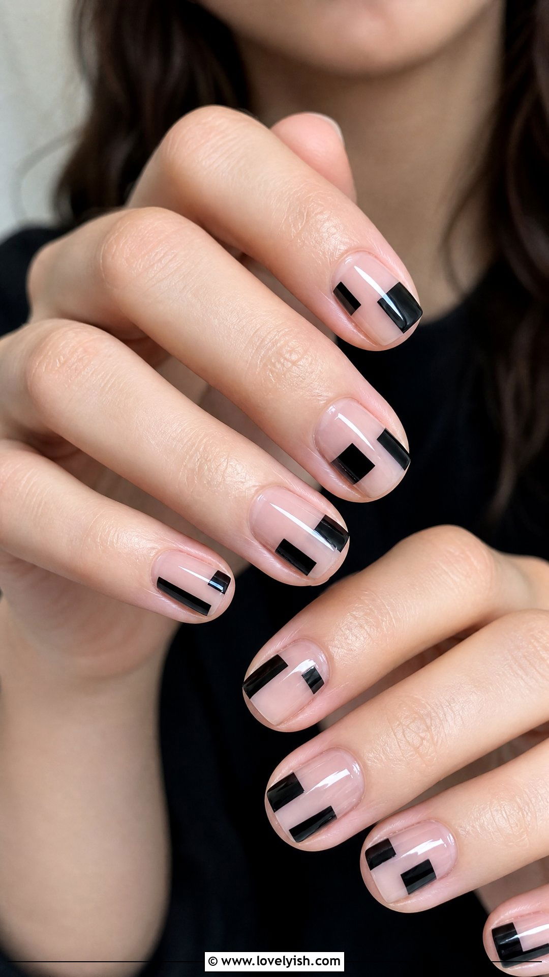 Clear Nails with Negative Space Design - 25 clear nails with design - 25 clear nails with design