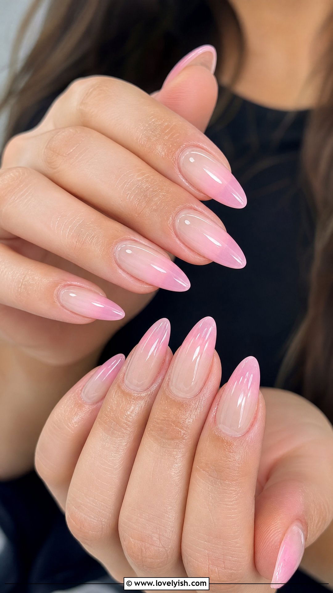 Clear Nails with Ombre Tips - 25 clear nails with design - 25 clear nails with design