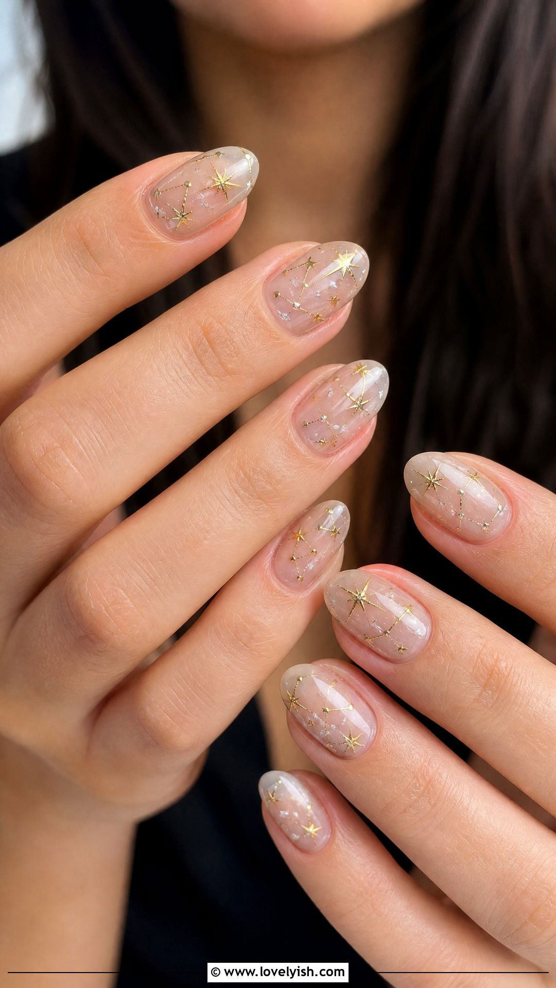 Clear Nails with Star Designs - 25 clear nails with design - 25 clear nails with design
