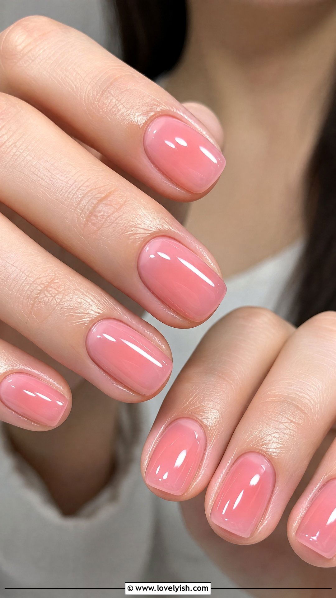 Clear Pink Jelly Nails - 50 clear nails - 50 clear nails