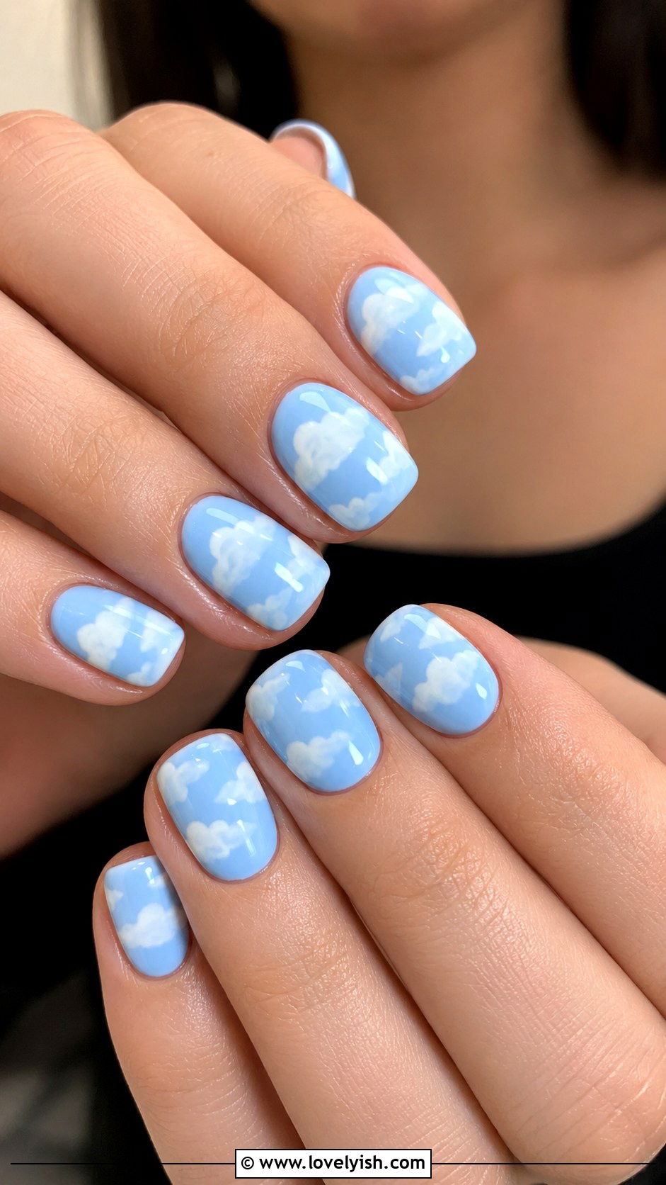 Cloud Nails With a Bobby Pin - 25 easy nail art designs for beginners without tools - 25 easy nail art designs for beginners without tools