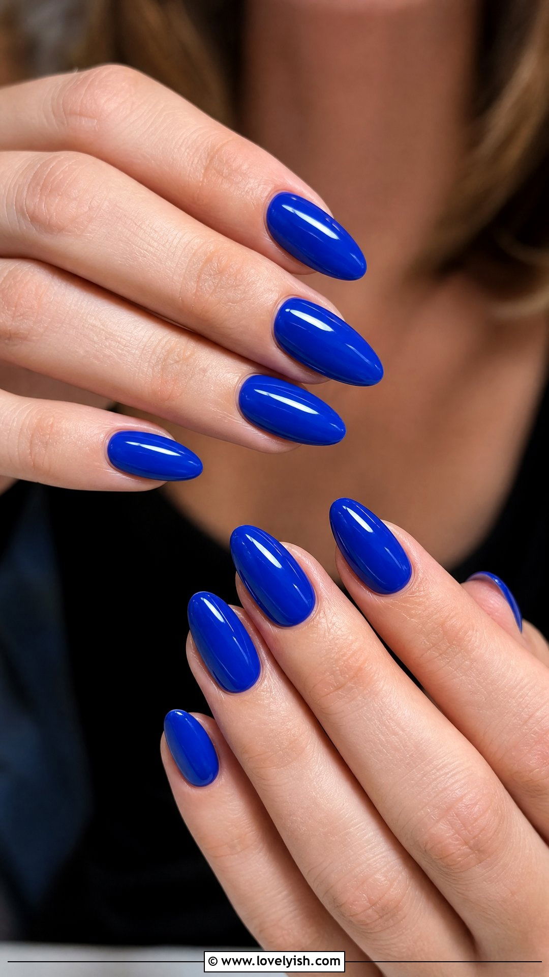 Cobalt Blue Almond Nails - 50 blue nails - 50 blue nails