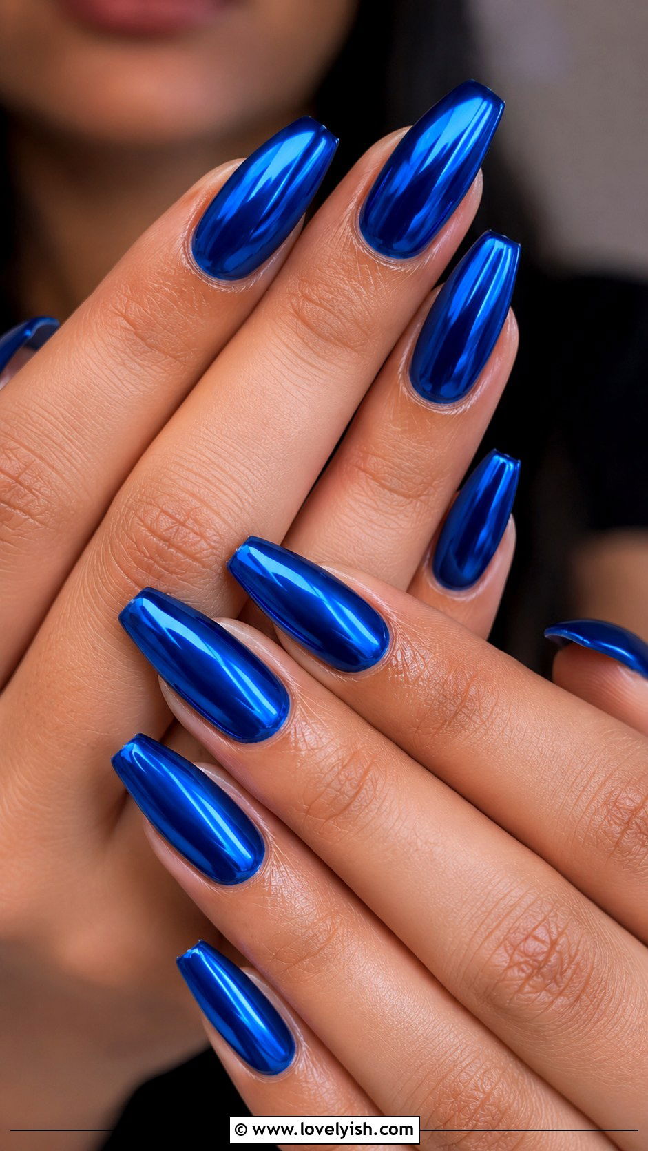 Cobalt Blue Chrome Nails - 50 pretty nails - 50 pretty nails