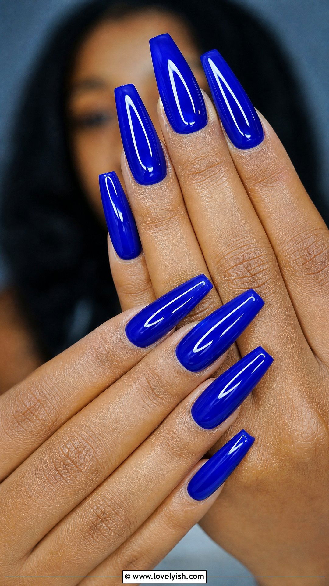 Cobalt Blue Coffin Gel X Nails - 50 gel x nails - 50 gel x nails
