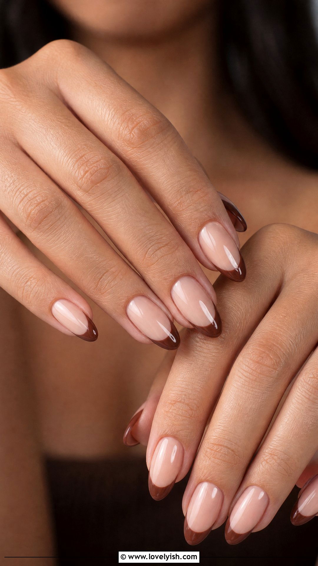 Cocoa Brown French Tips - 50 sophisticated nails - 50 sophisticated nails