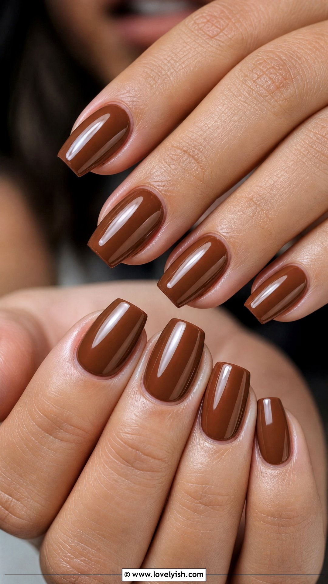 Coffee Brown Short Coffin Nails - 38 short coffin nail designs - 38 short coffin nail designs