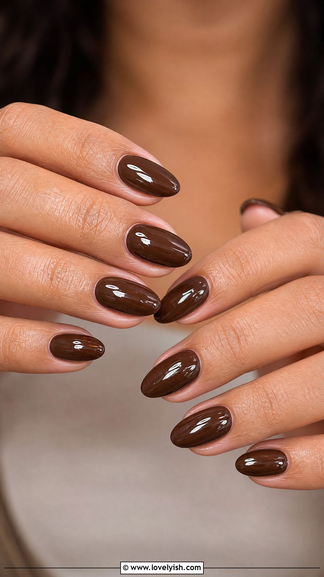 Coffee Brown Short Nails - 35 short nails designs - 35 short nails designs