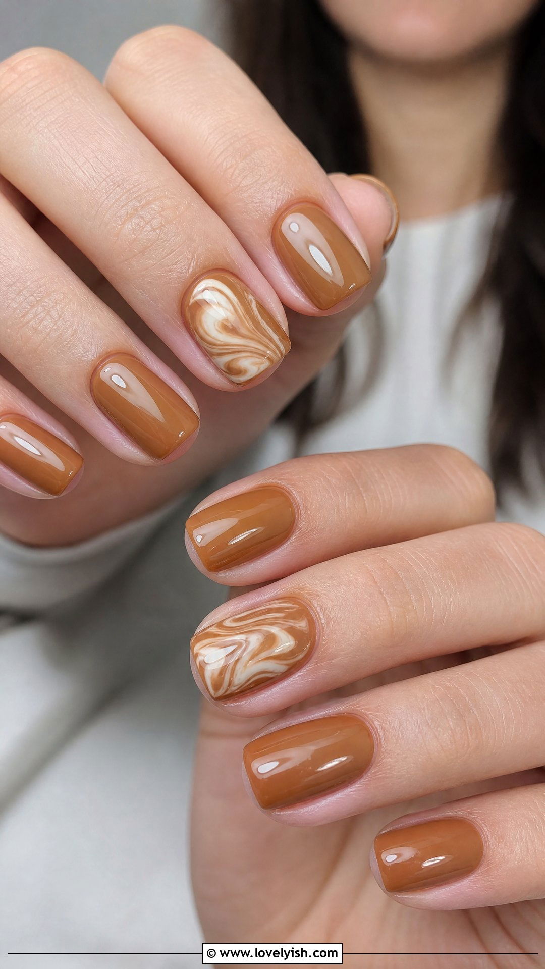 Coffee Latte Brown Nails - 50 cute nails - 50 cute nails