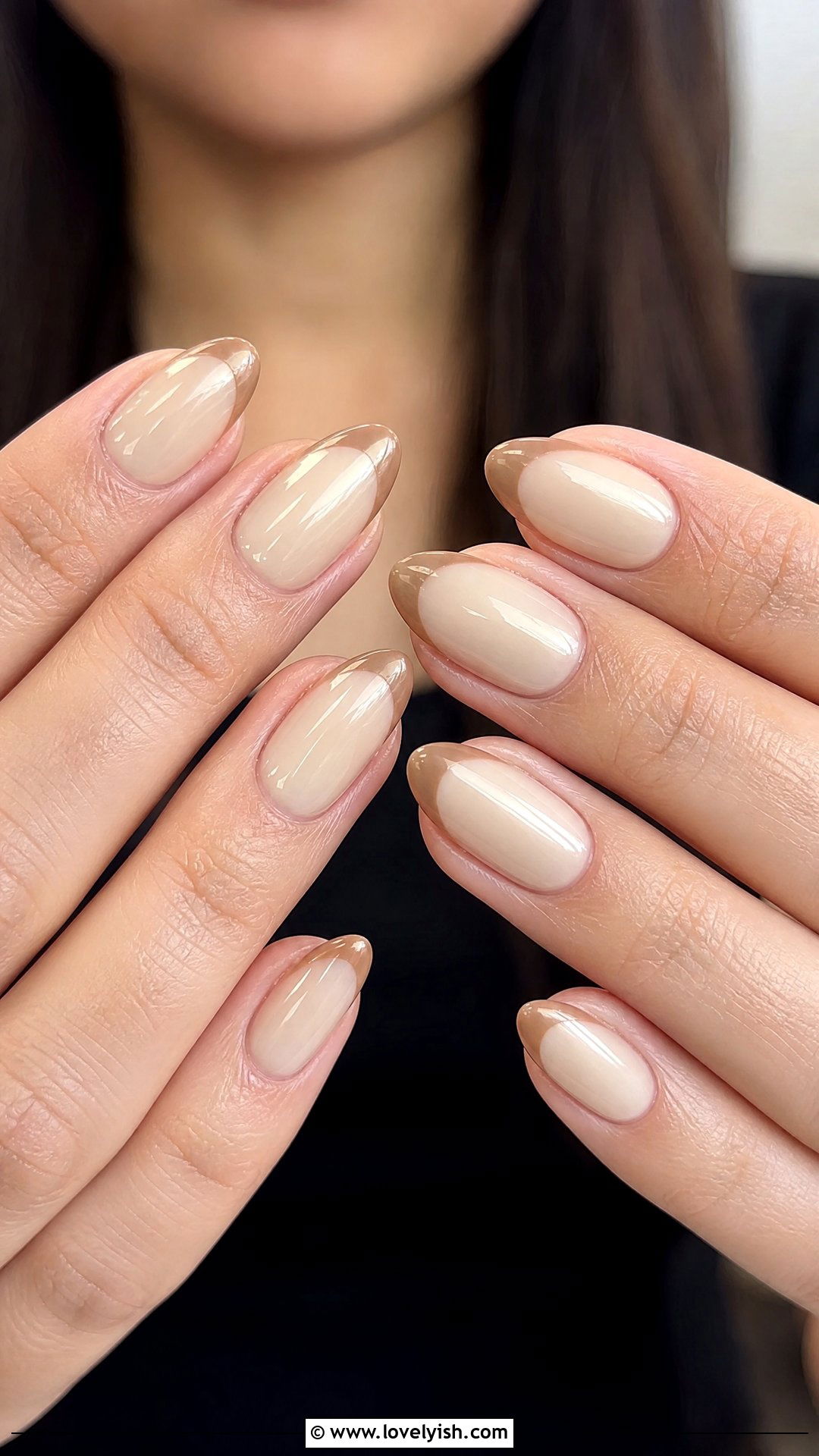 Coffee Latte French Tip Nails - 50 colored french tip nails - 50 colored french tip nails