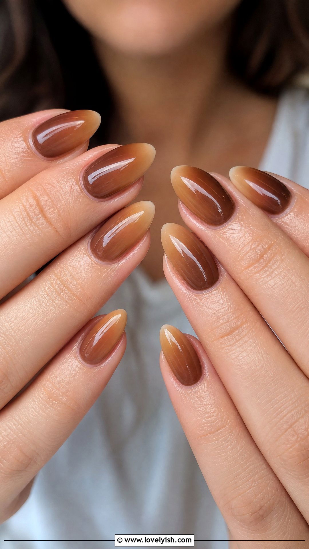Coffee Latte Ombre Nails - 50 medium nails - 50 medium nails