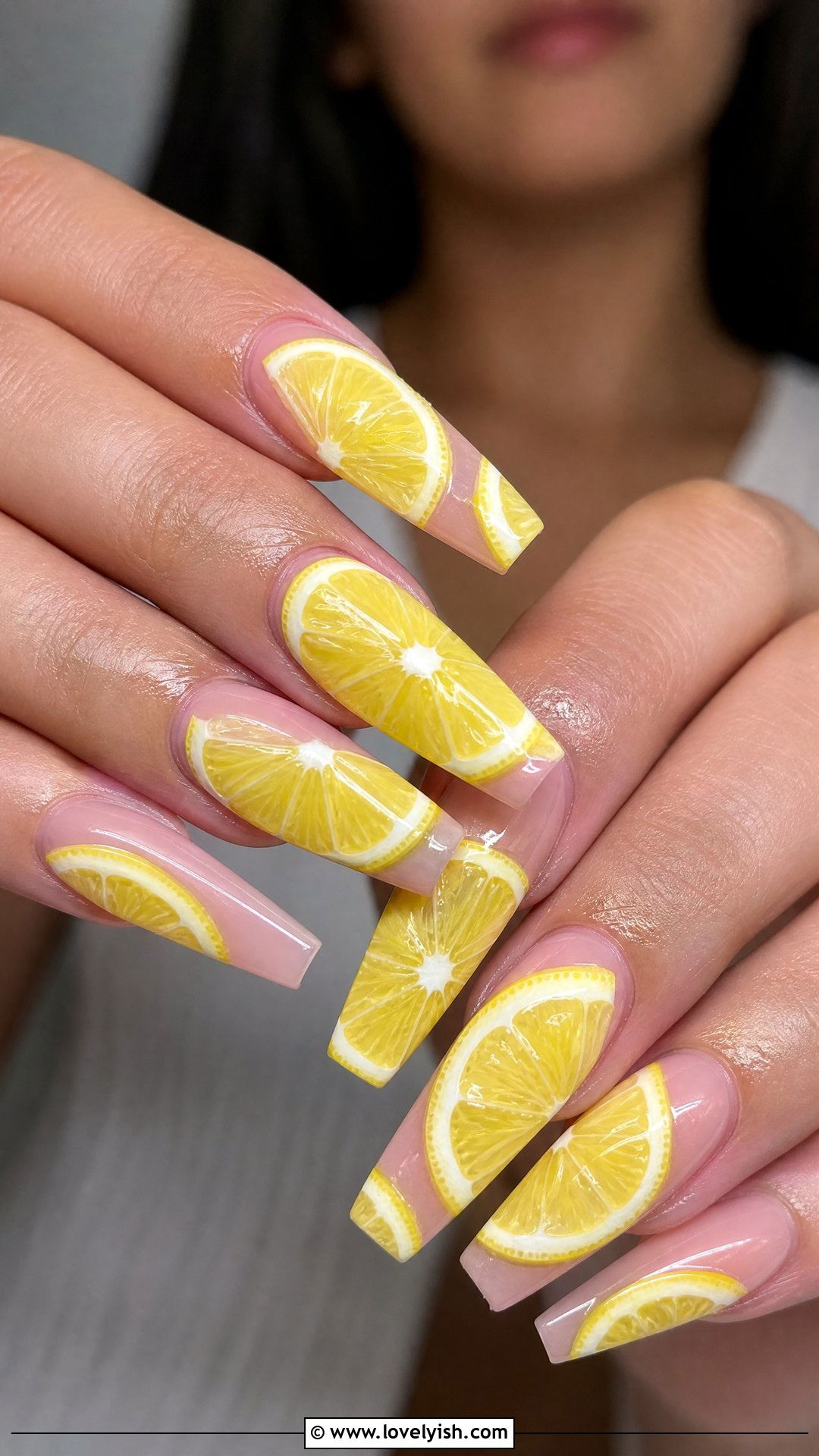 Coffin Lemon Slice Nails - 50 lemon nail design ideas - 50 lemon nail design ideas