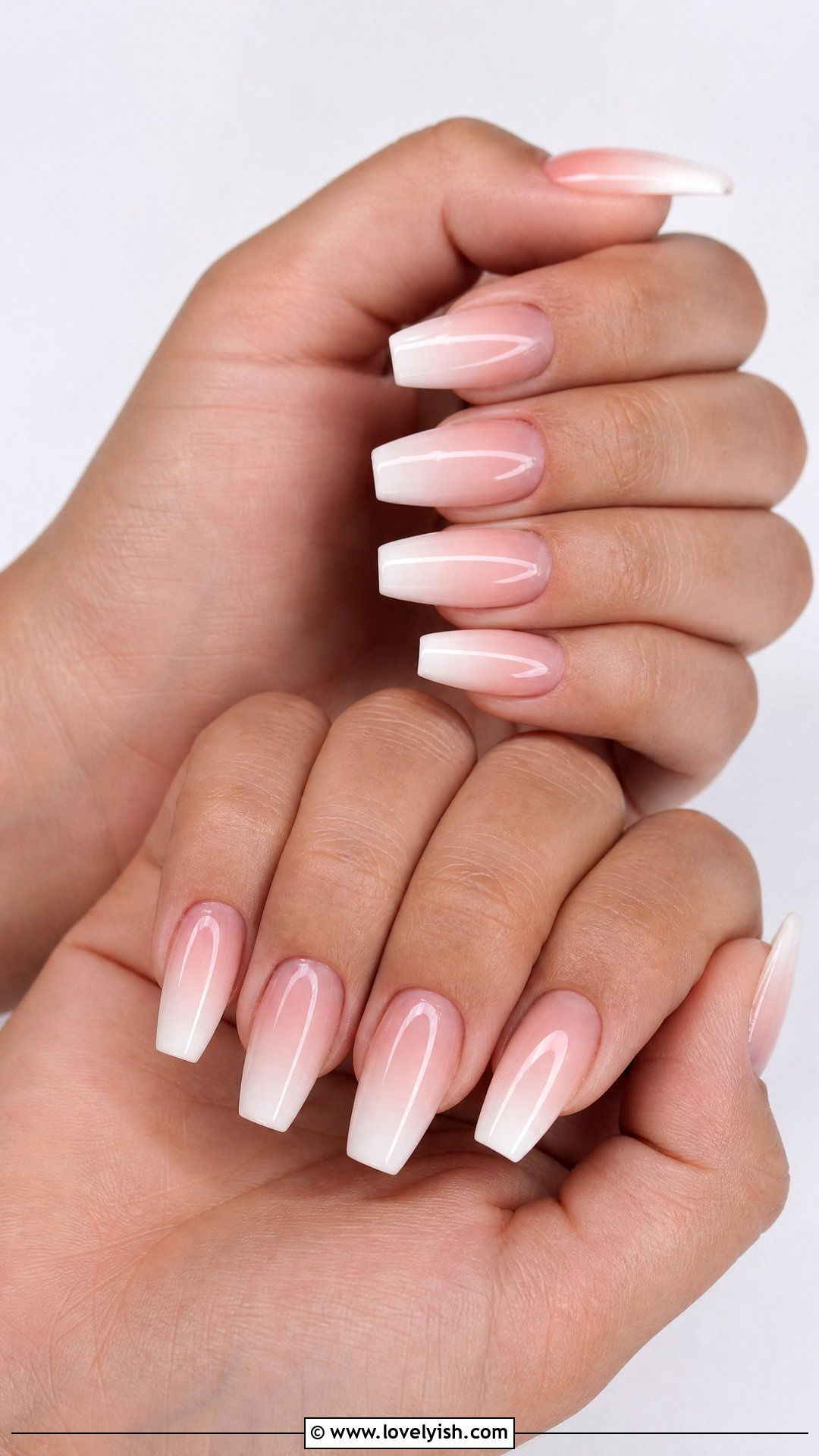 Coffin Nude Ombre French Nails - 50 ombre french nails - 50 ombre french nails