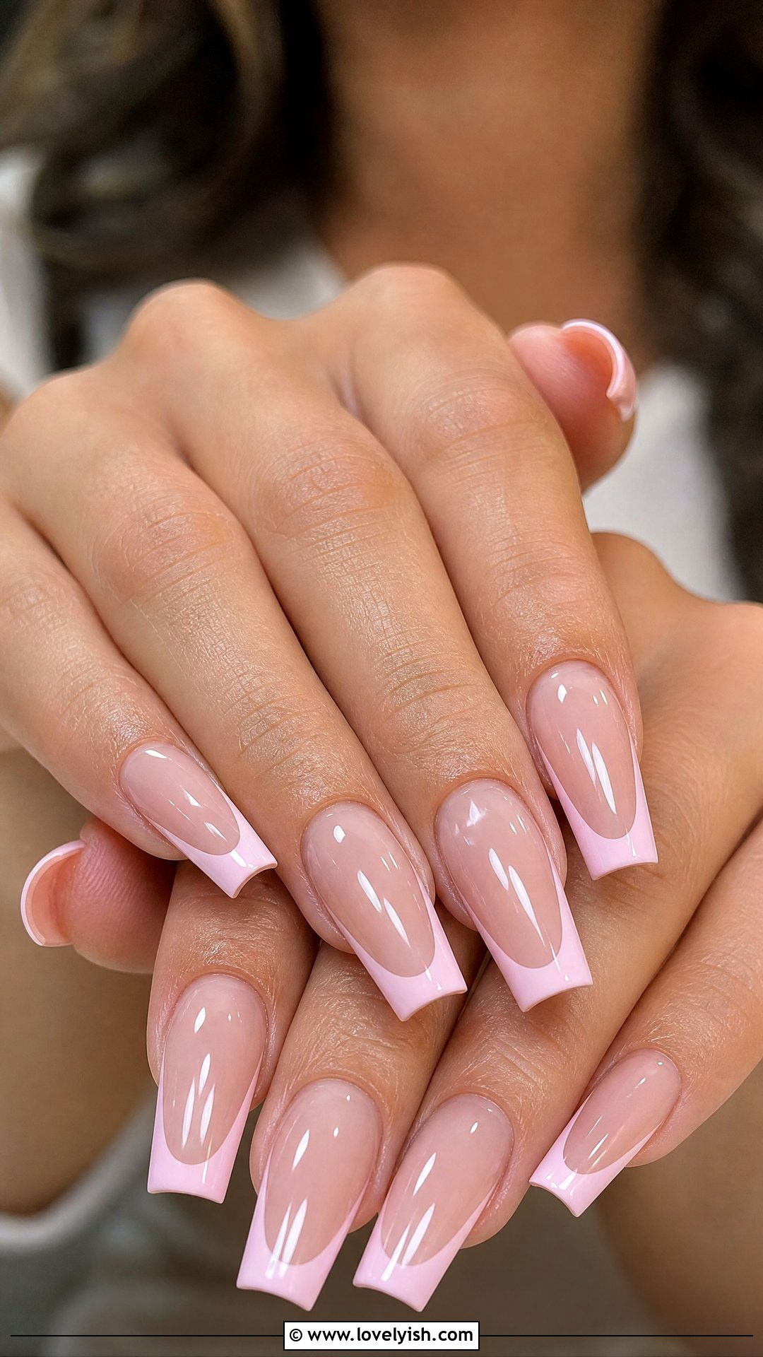 Coffin Soft Pink French Tips - 50 minimalist french tips - 50 minimalist french tips