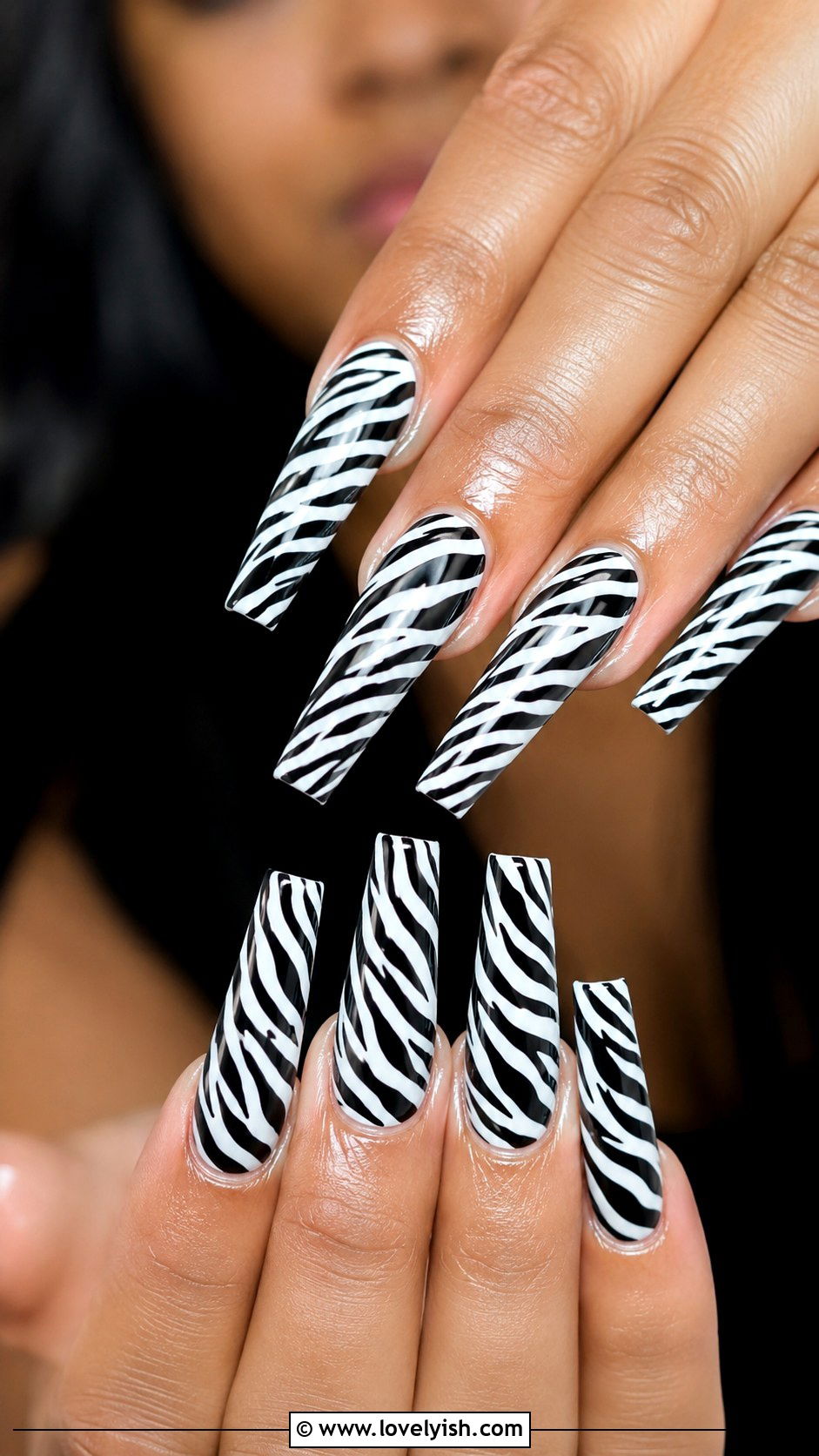Coffin Zebra Print Nails - 50 zebra print nails - 50 zebra print nails