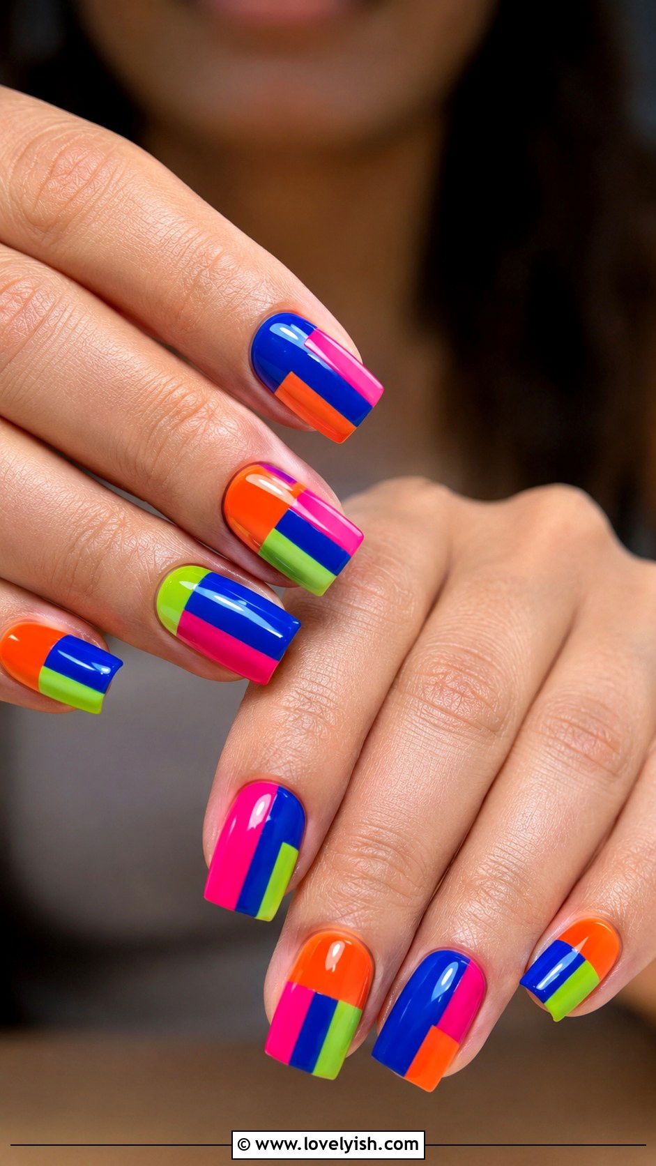 Color Block Abstract Nails - 38 abstract nail art - 38 abstract nail art