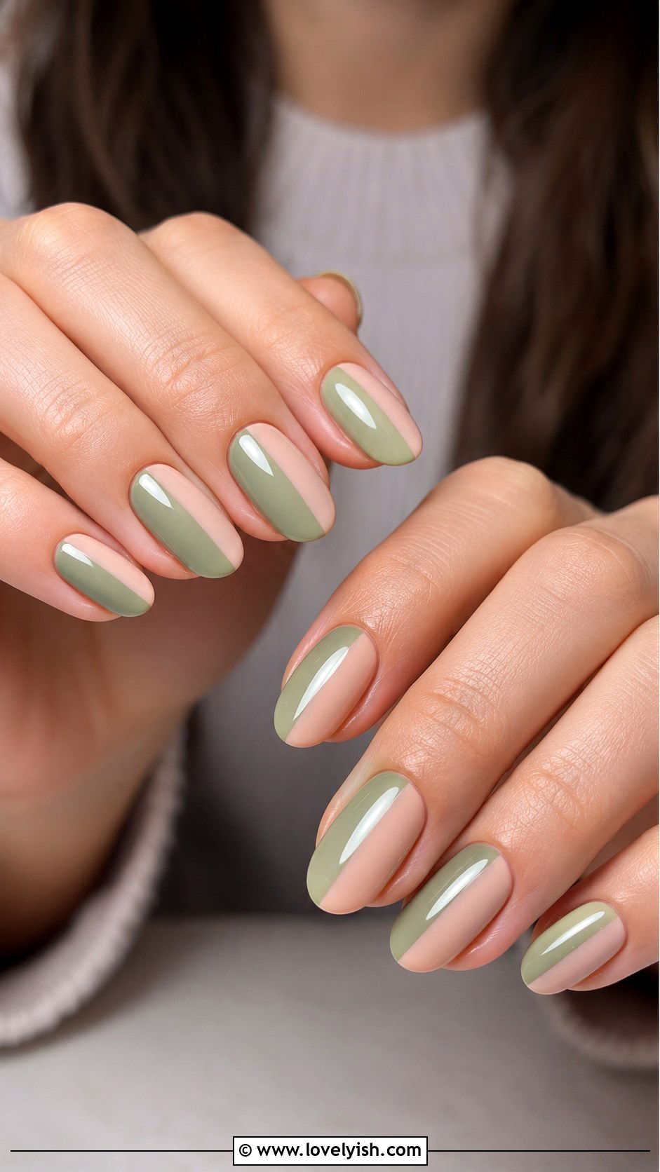 Color Block Oval Nails - 50 oval nails - 50 oval nails