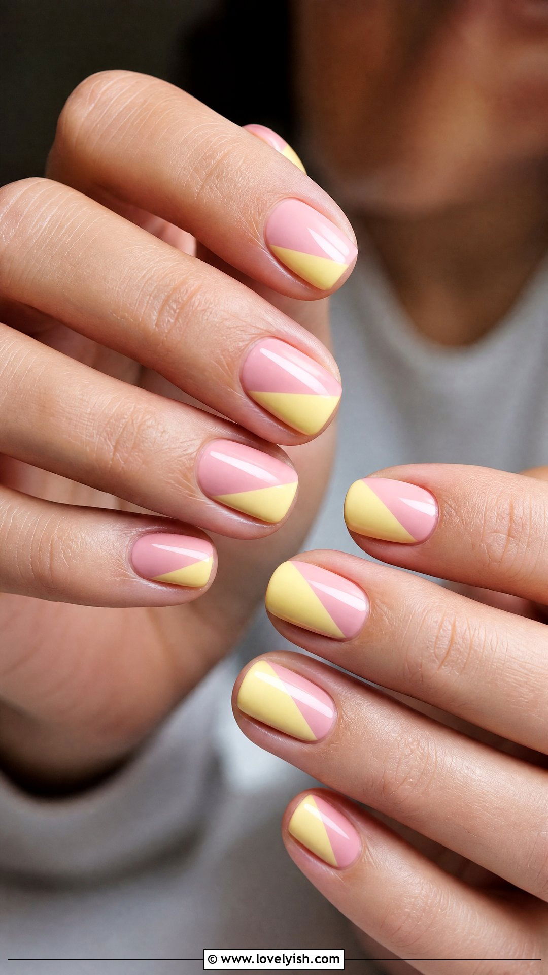 Color Block Pastel Nails - 50 simple short nail designs - 50 simple short nail designs
