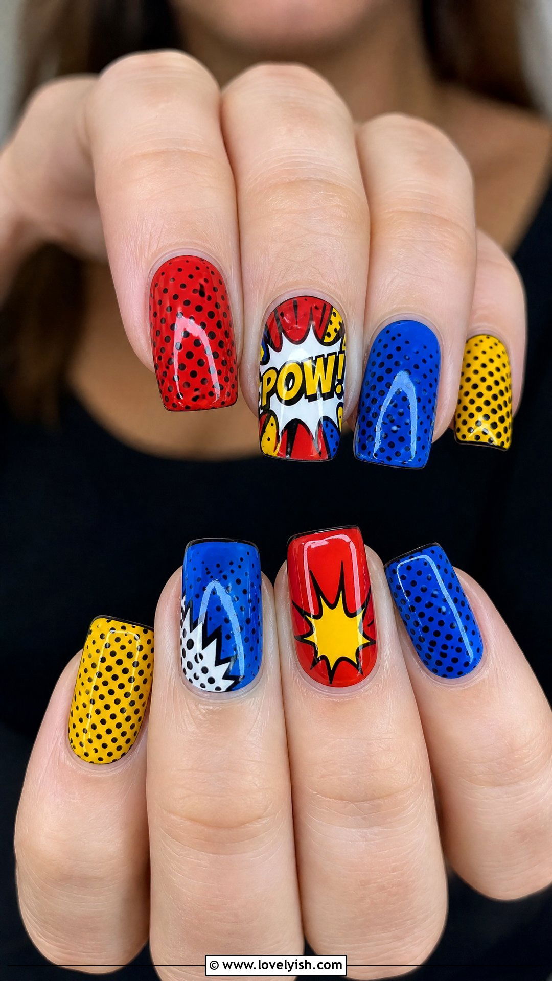 Comic Book Pop Art Nails - 50 crazy nail designs - 50 crazy nail designs